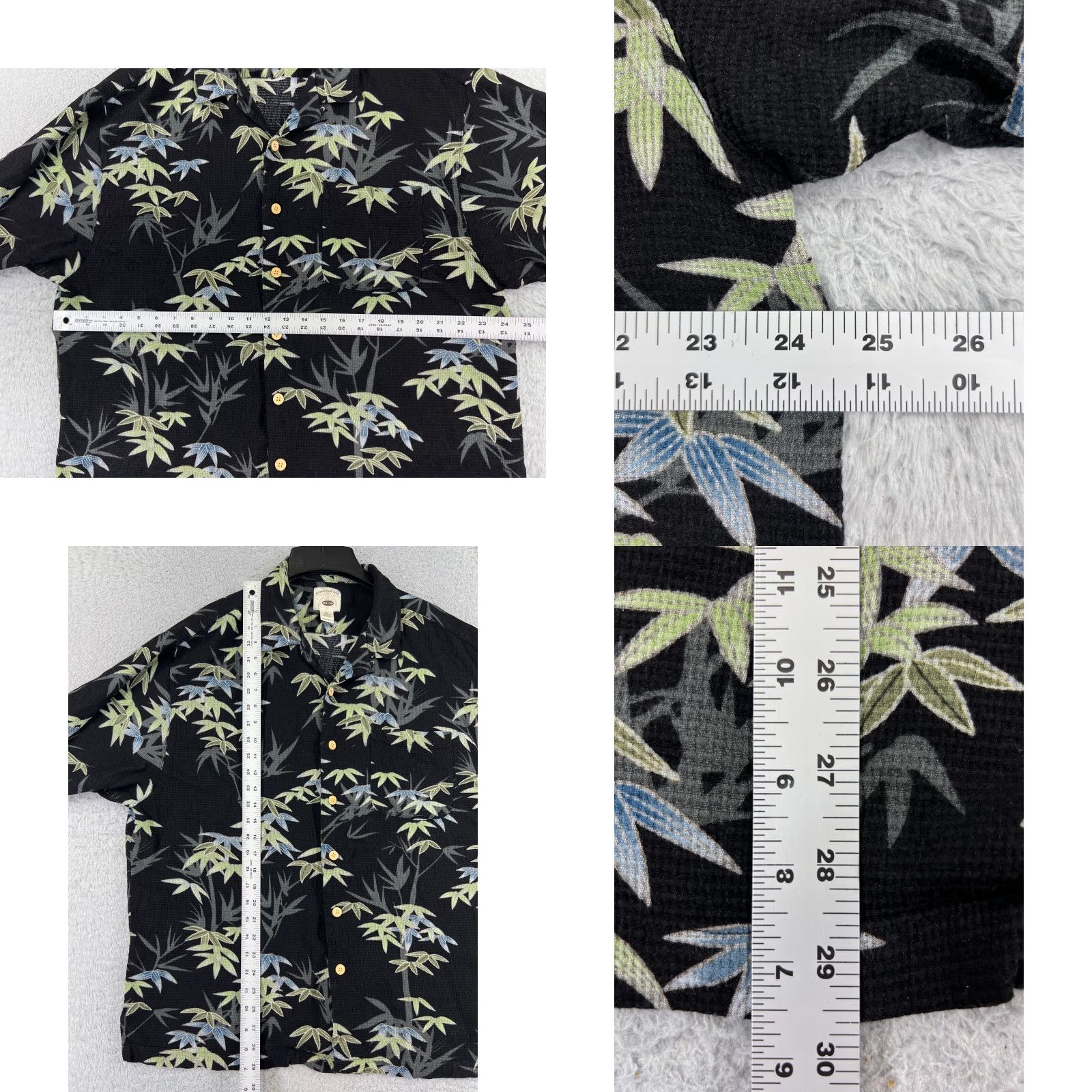Vintage VINTAGE Original Island Sport Shirt Mens XL Black Bamboo 100% Rayon Floral Hawaii Aloha Button-Up Short Sleeve Casual Dressy Size US XL / EU 56 / 4 - 8 Thumbnail