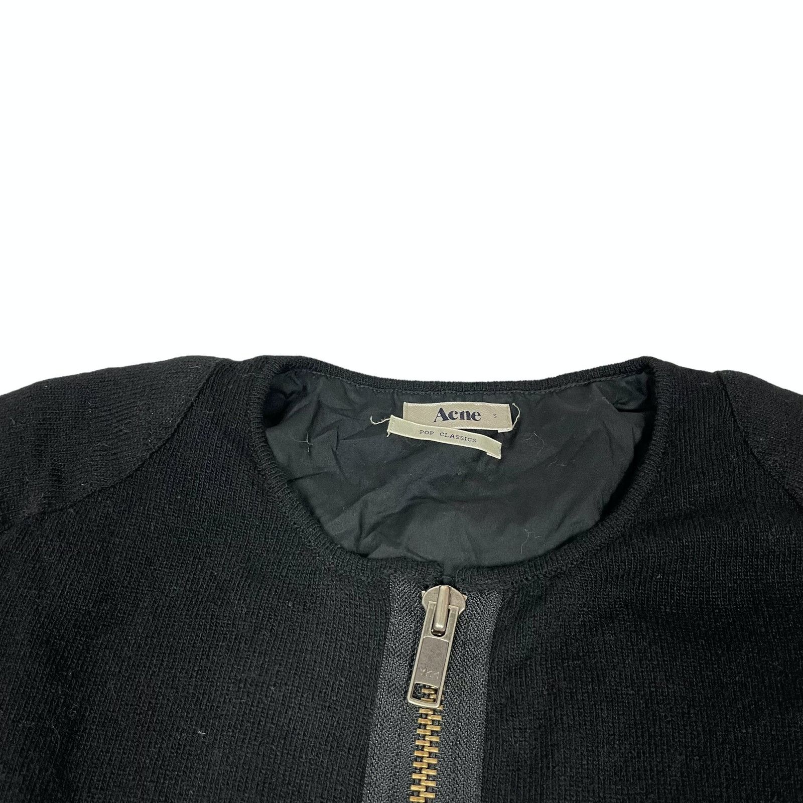 Acne Studios Acne Women's Black Wool Full Zip Cropped Fleece Jacket Small Size S / US 4 / IT 40 - 3 Thumbnail