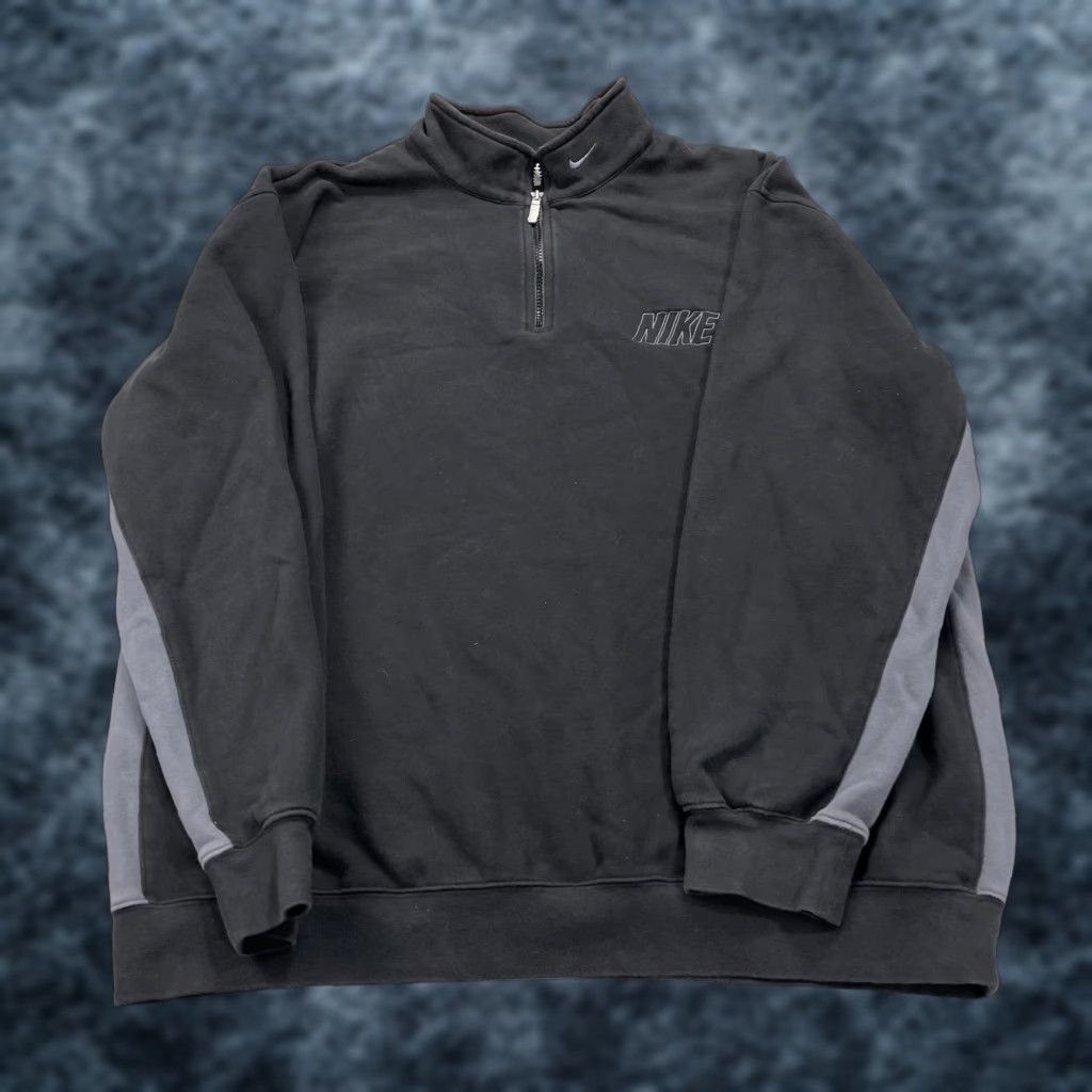 Nike VINTAGE Nike Sweatshirt Mens 2XL Black Nike Sweatshirt 2XL Black 90s Sports Logo Zip 1/4 Fleece Pullover Mens Size US XXL / EU 58 / 5 - 1 Thumbnail
