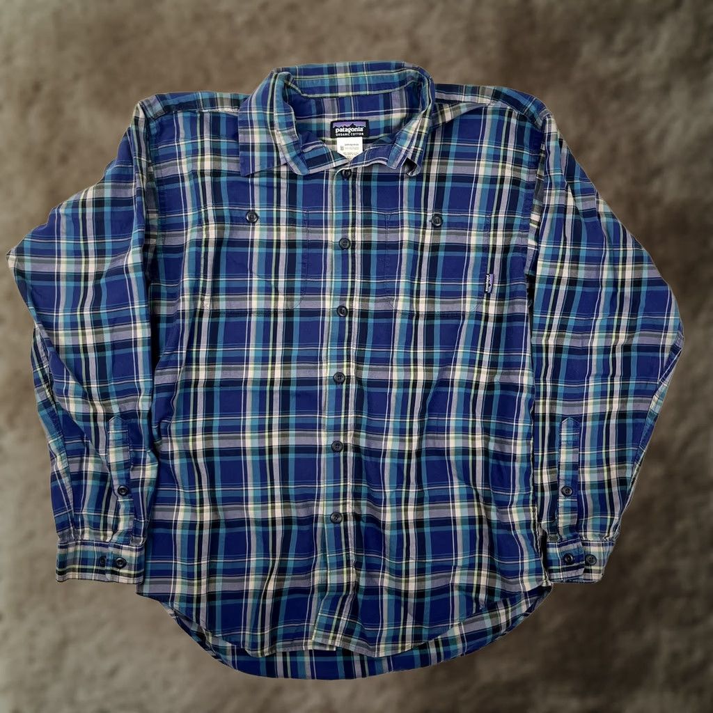 Patagonia Patagonia Shirt Mens Medium Blue Plaid Long Sleeve Button Front Organic Cotton Size US M / EU 48-50 / 2 - 1 Thumbnail
