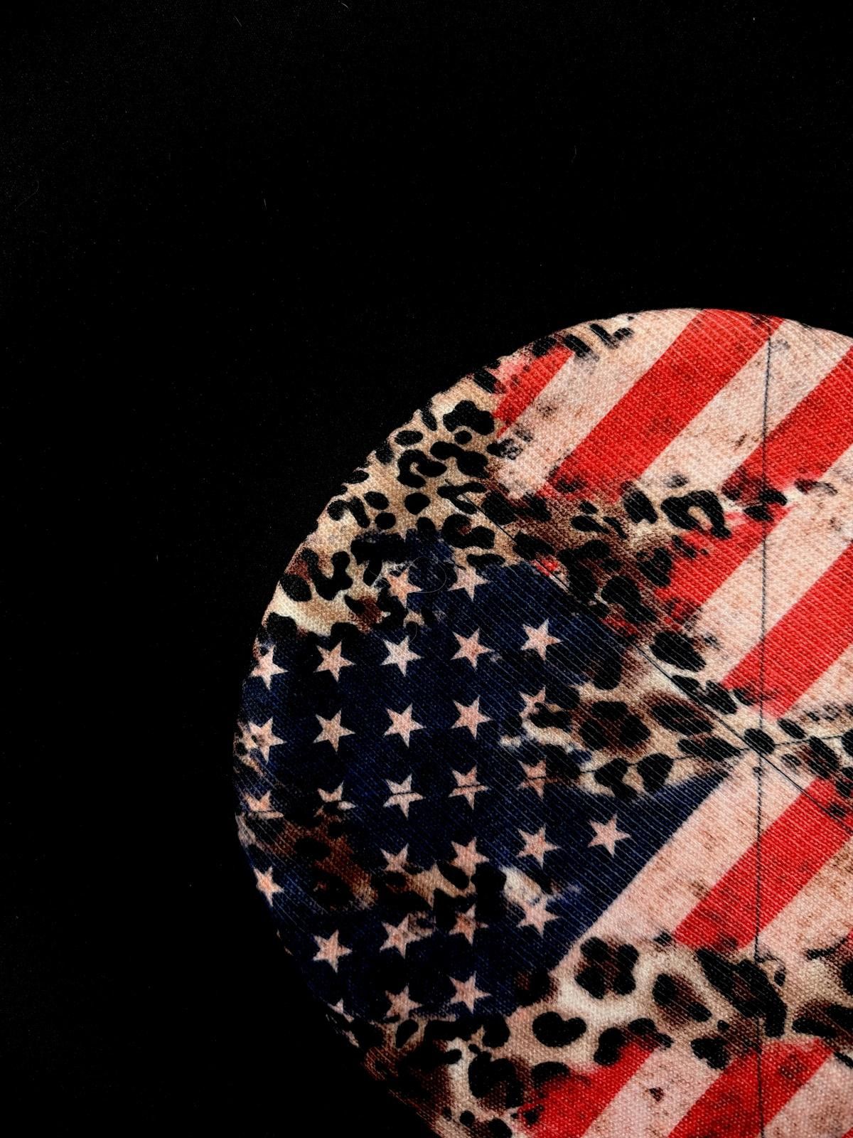 Japanese Brand Y2K Sick Cheetah Print USA Flag No Cuff Knit Beanie Hat OS Size ONE SIZE - 5 Thumbnail