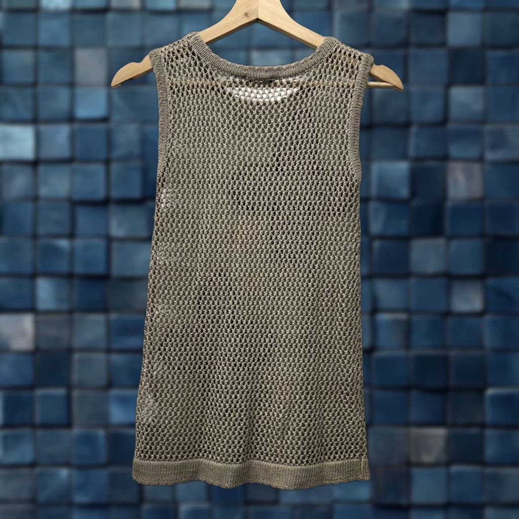 Vintage Womens BYLYSE Tanktop Sleeveless SeeThru Netted Flower Pattern Scoop Neck XS Green Short Sleeve? Size L / US 10 / IT 46 - 1 Thumbnail