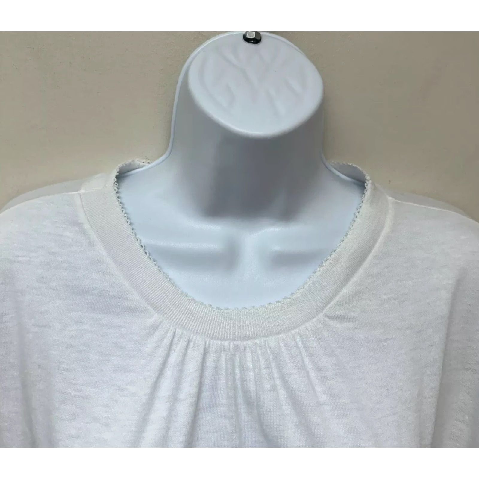 Vintage VINTAGE Cotton T Shirt Dress Puff Flutter Lace Sleeve Dainty Oversized One Size Size ONE SIZE - 3 Thumbnail