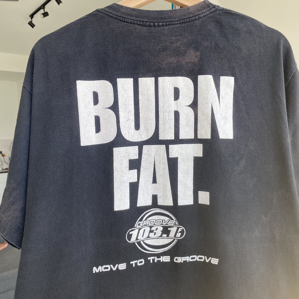 Band Tees Thrashed Faded Vintage 90s Burn Fat Radio ERD GRUNGE Tee Size US XL / EU 56 / 4 - 4 Thumbnail