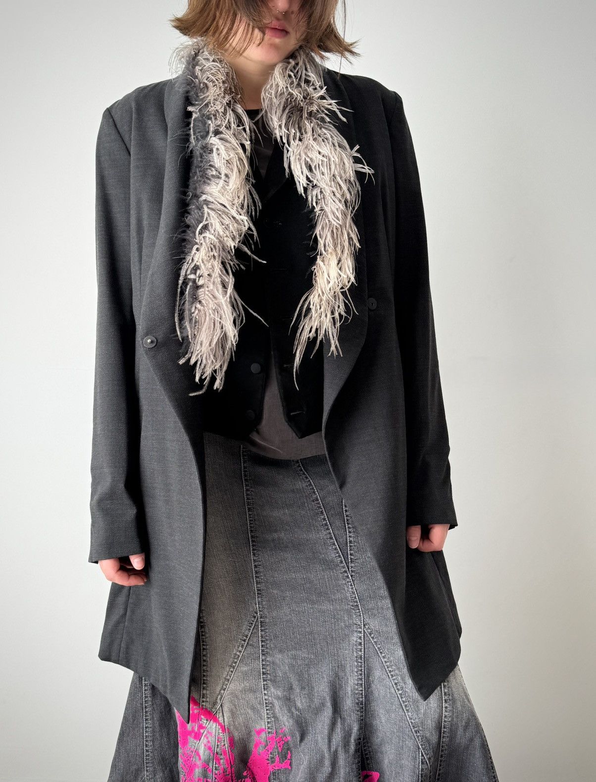 Brunello Cucinelli Brunello Cucinelli Fur Neckline Wool Coat Size M / US 6-8 / IT 42-44 - 1 Thumbnail