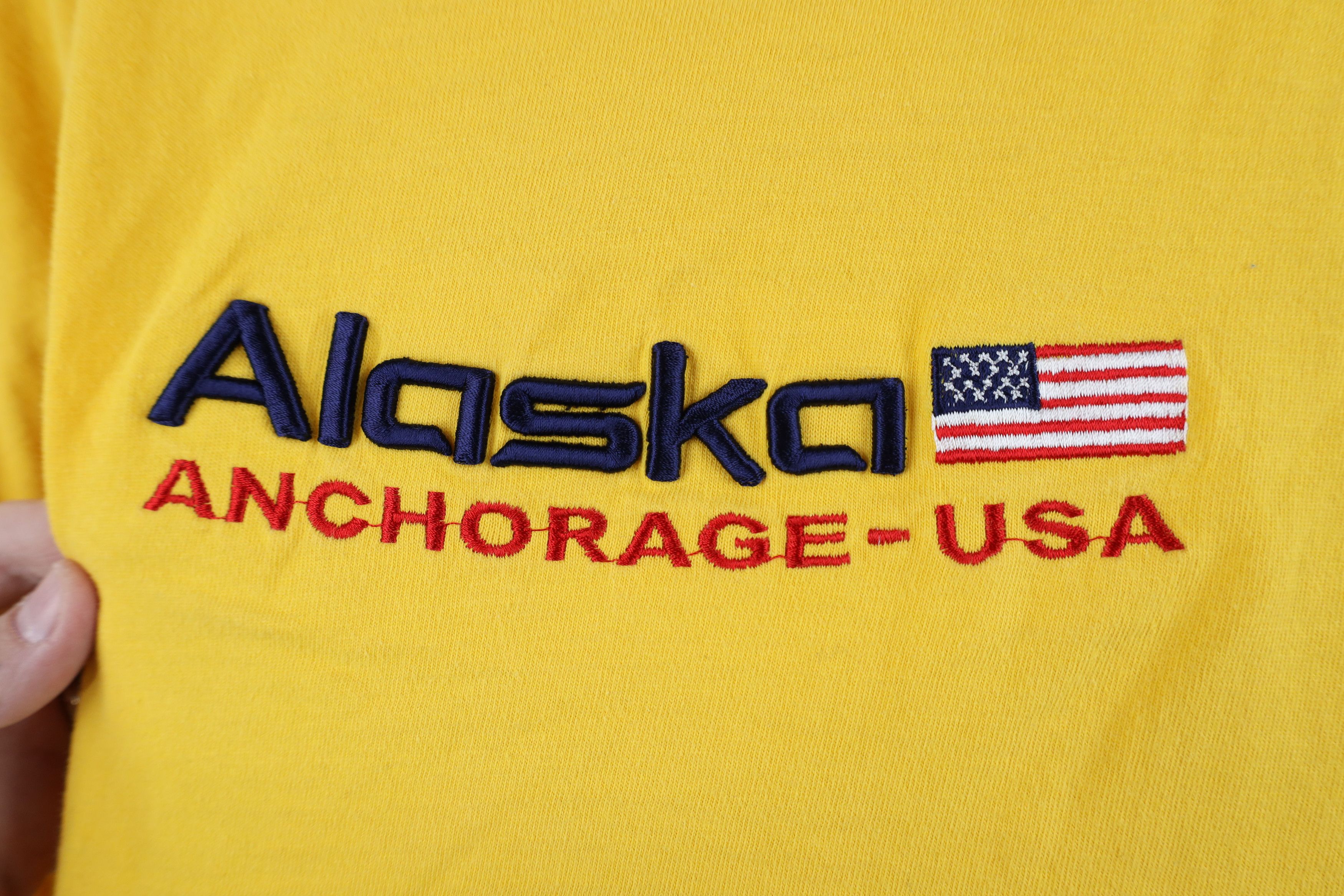 Vintage Vintage 90s Streetwear Anchorage Alaska USA Flag T-Shirt Size US XL / EU 56 / 4 - 4 Thumbnail