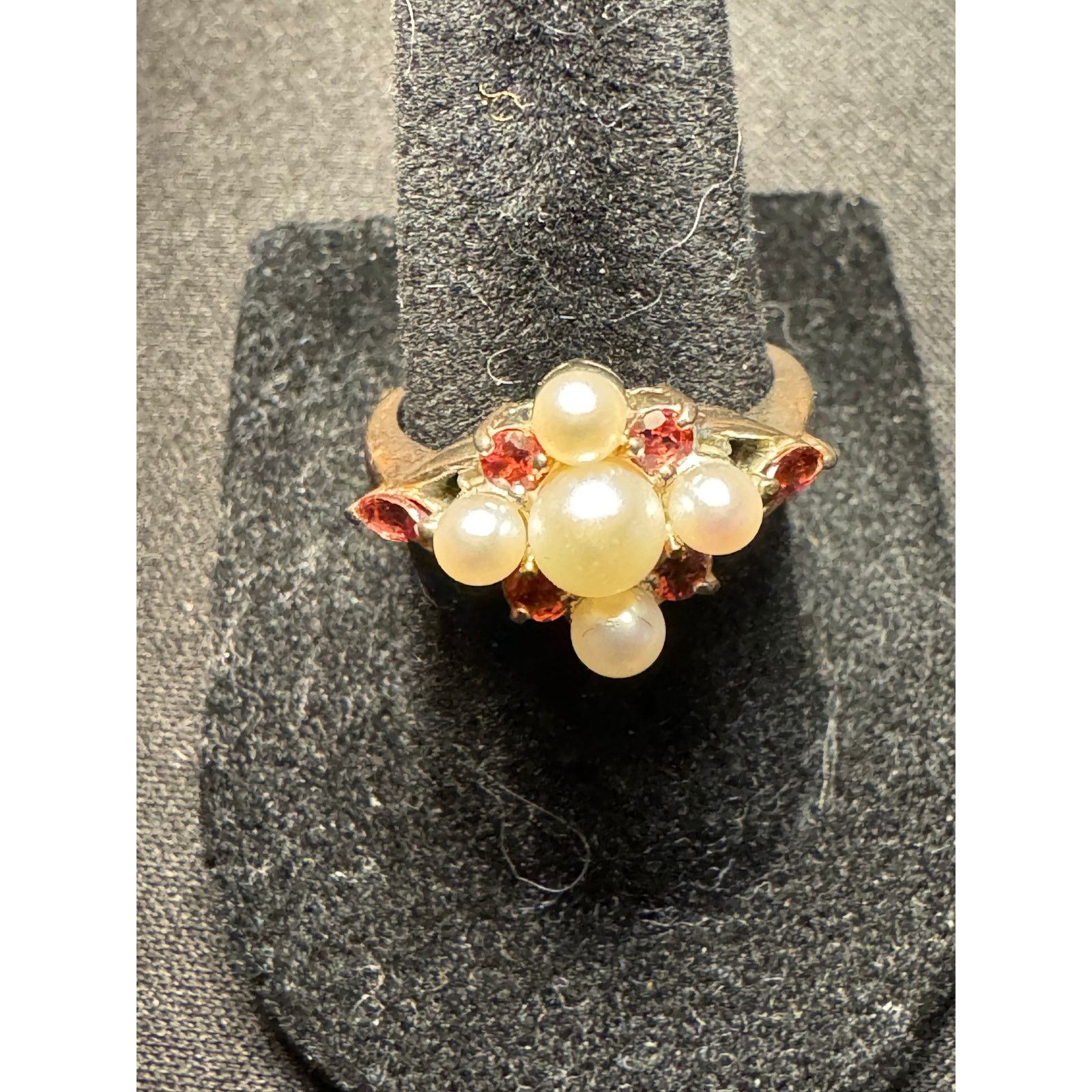 Other Vintage Sterling Silver Real Pearl Tourmaline Ring Size 7 Size ONE SIZE - 2 Thumbnail