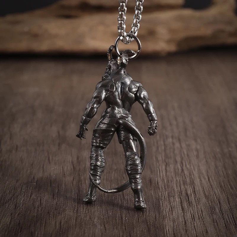 Jewelry Gothic Demon Sheep Head Satanic Warrior Lucifer Necklace Size ONE SIZE - 5 Thumbnail