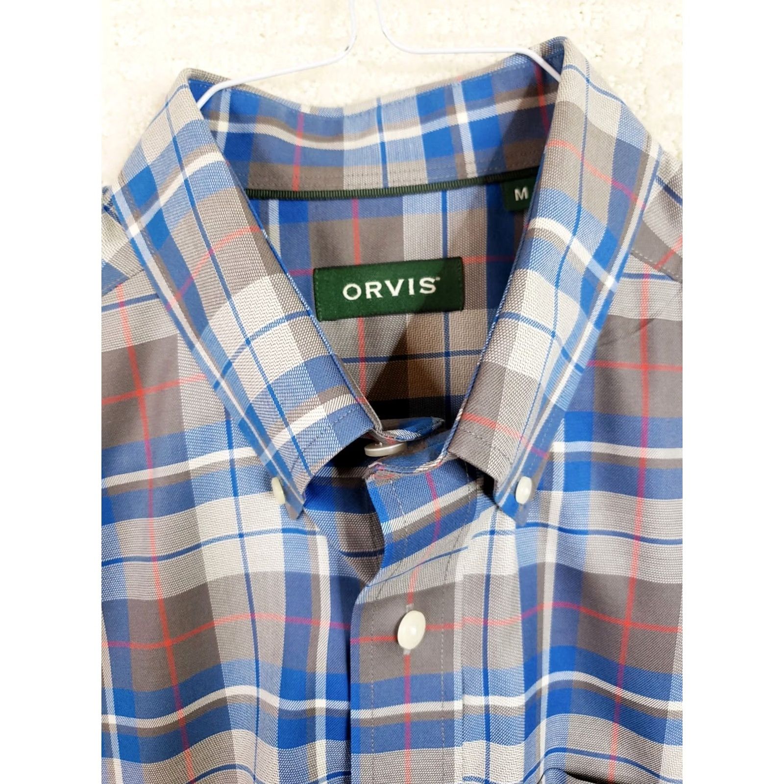 Orvis VINTAGE Orvis Wrinkle Free Button-Down Shirt Mens M Blue Gray Plaid Long Sleeve Classic Size US M / EU 48-50 / 2 - 4 Thumbnail