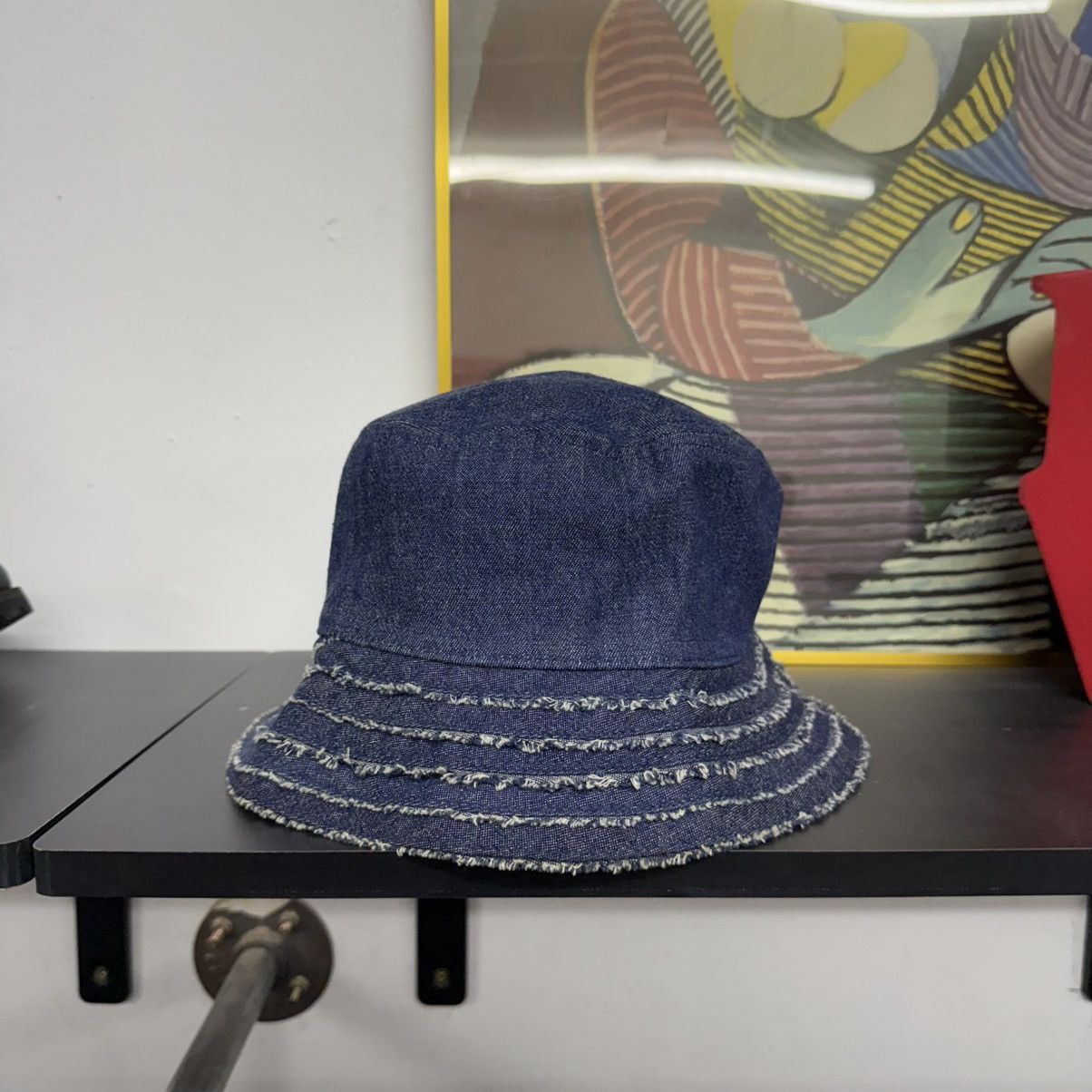 Hysteric Glamour Hysteric Glamour Hagi Inspired Frayed Denim Bucket Hat Size ONE SIZE - 2 Thumbnail
