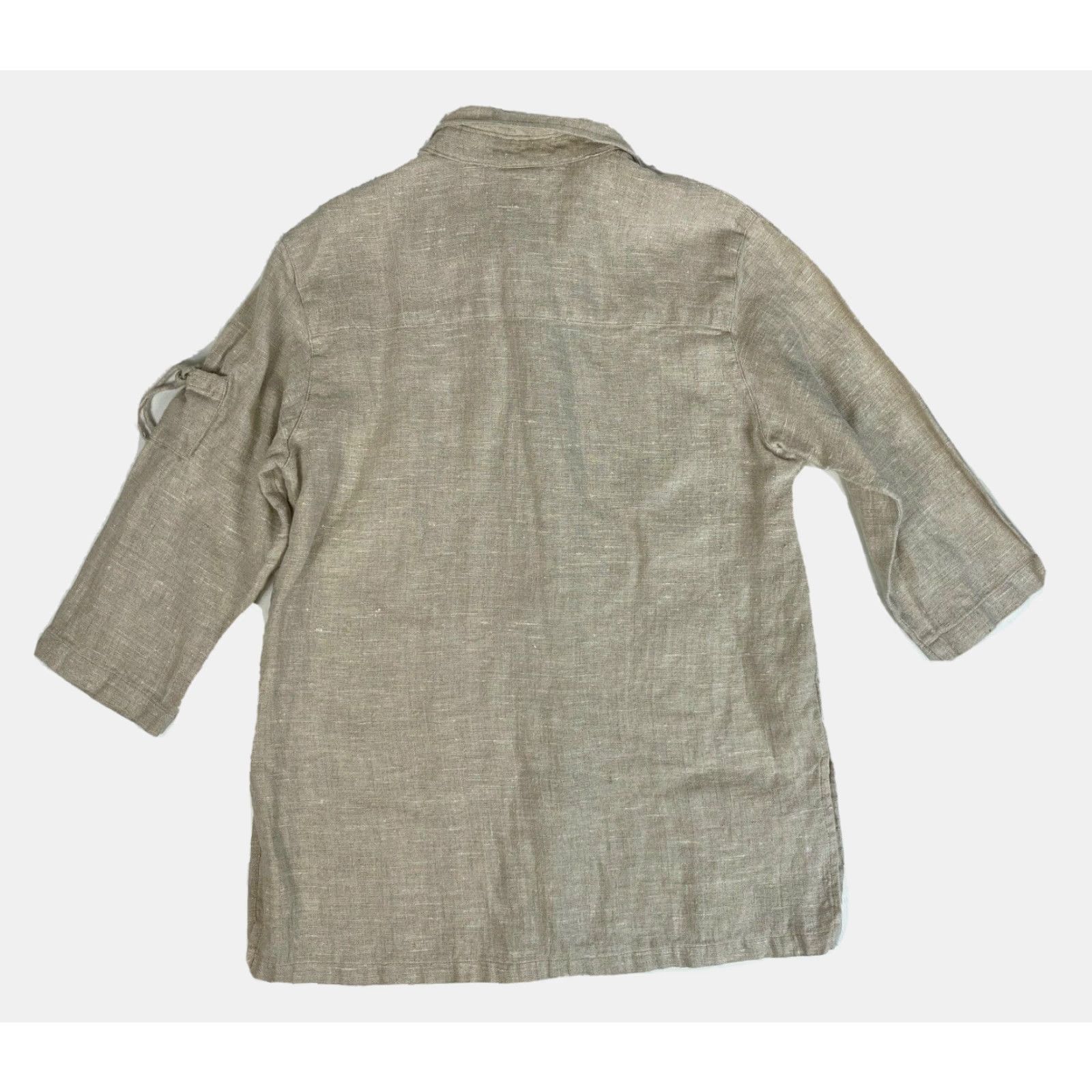 Vintage 20 South Women’s Linen Button Blouse Shirt Casual 3/4 Sleeve Made in USA Sz L Natural Linen 100% Linen USA Blouse Mens Womens Girls Boys Size L / US 10 / IT 46 - 2 Thumbnail