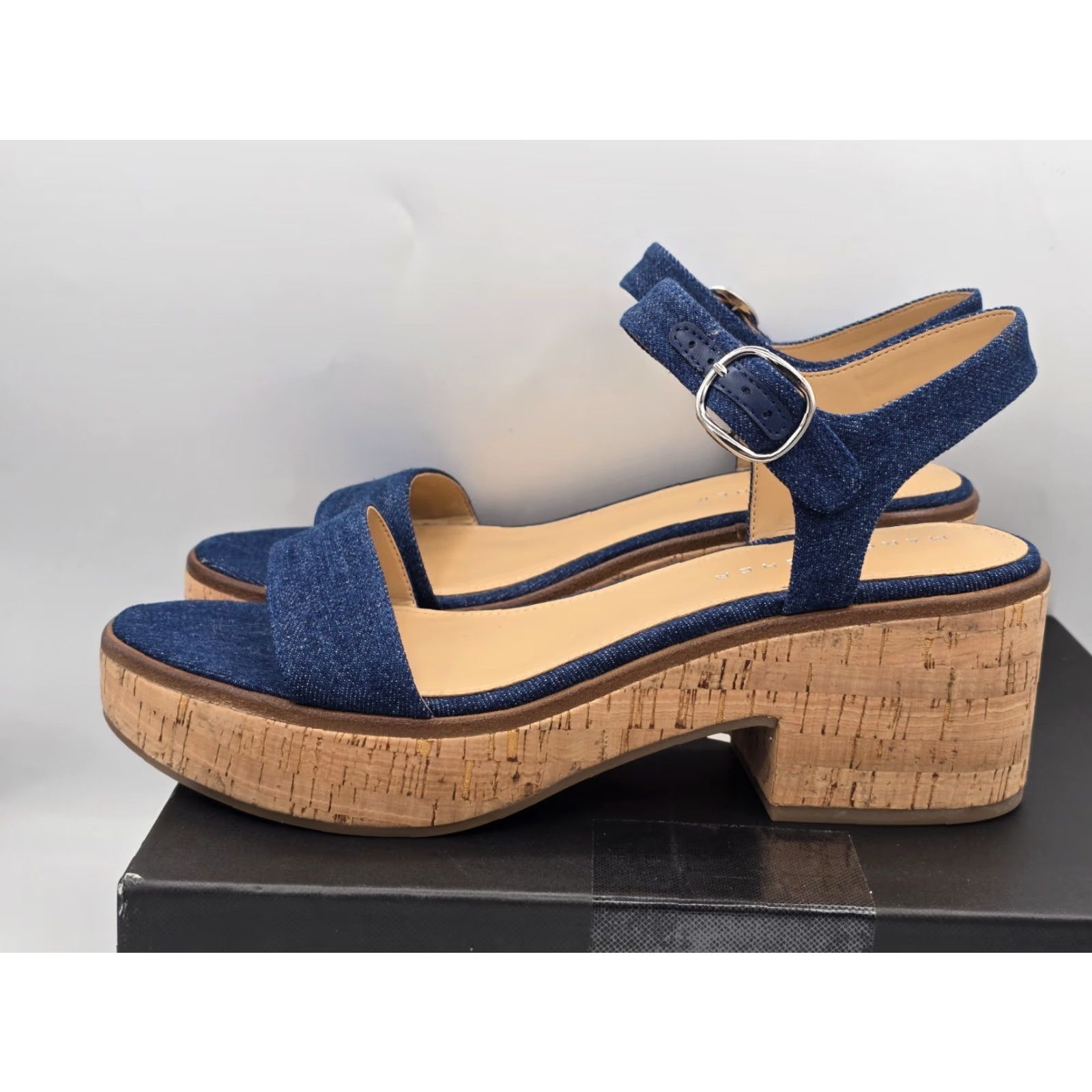 Marc Fisher Marc Fisher LTD Quessa2 Heeled Sandals Women Size 11 M Dark Blue Open Toe Shoes Size US 11 / IT 41 - 5 Thumbnail