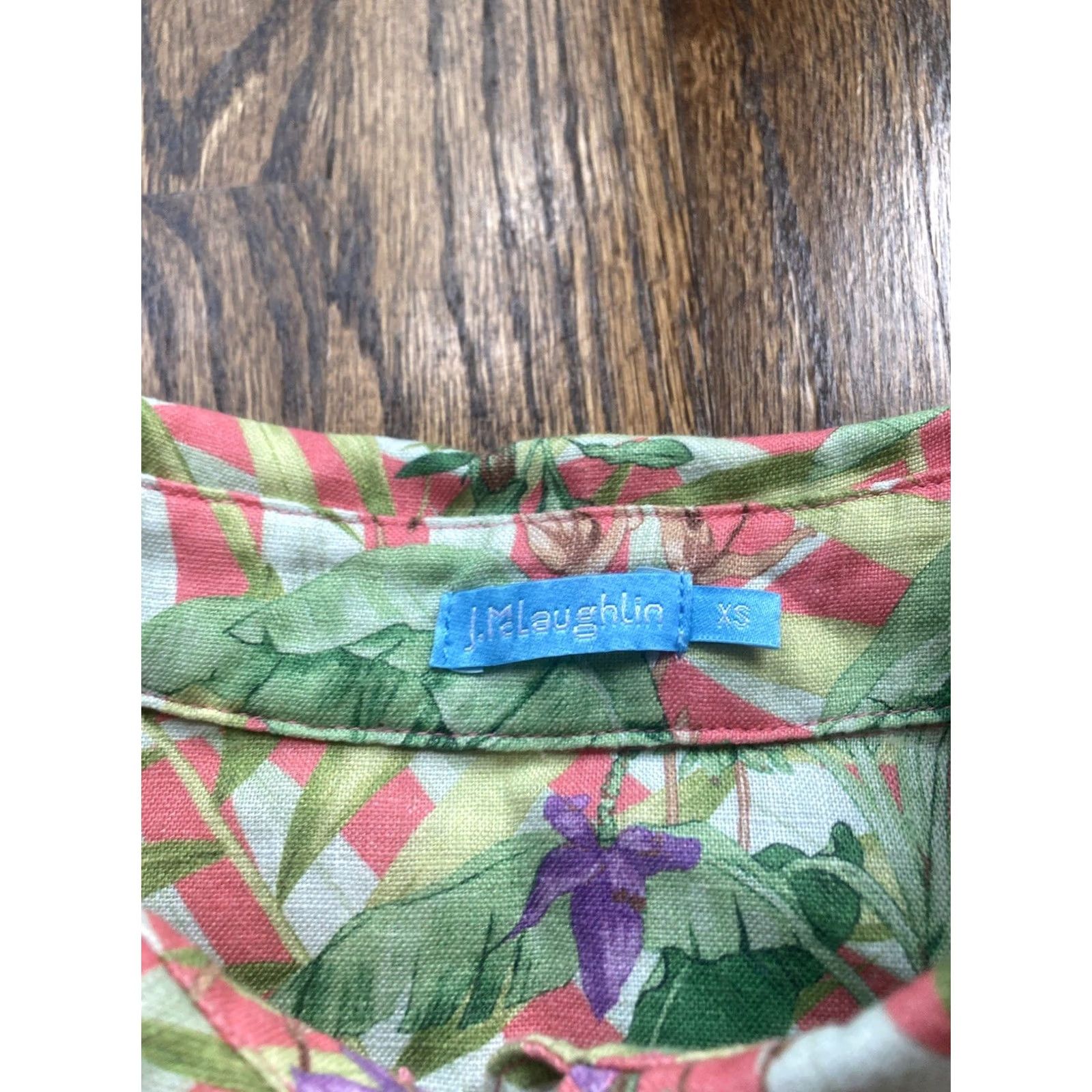 J.McLaughlin J.McLaughlin Womens Shirt Size XS 100% Linen Floral Beach Blouse Button Up Size XS / US 0-2 / IT 36-38 - 5 Thumbnail