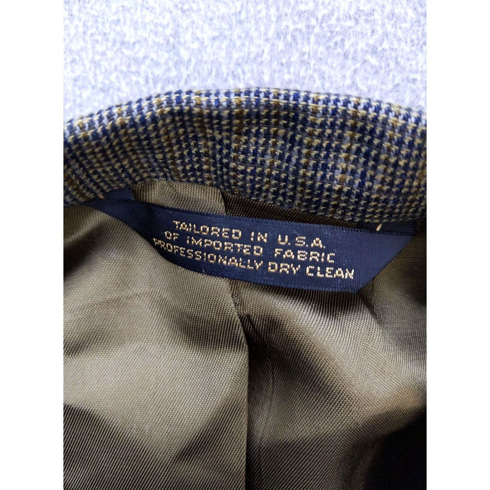 Vintage VINTAGE H. Oritsky Brown Check Tweed Sport Coat Mens 40 Regular Two-Button Notch Lapel Jacket USA 90s Blazer Coat Size 40R - 4 Thumbnail