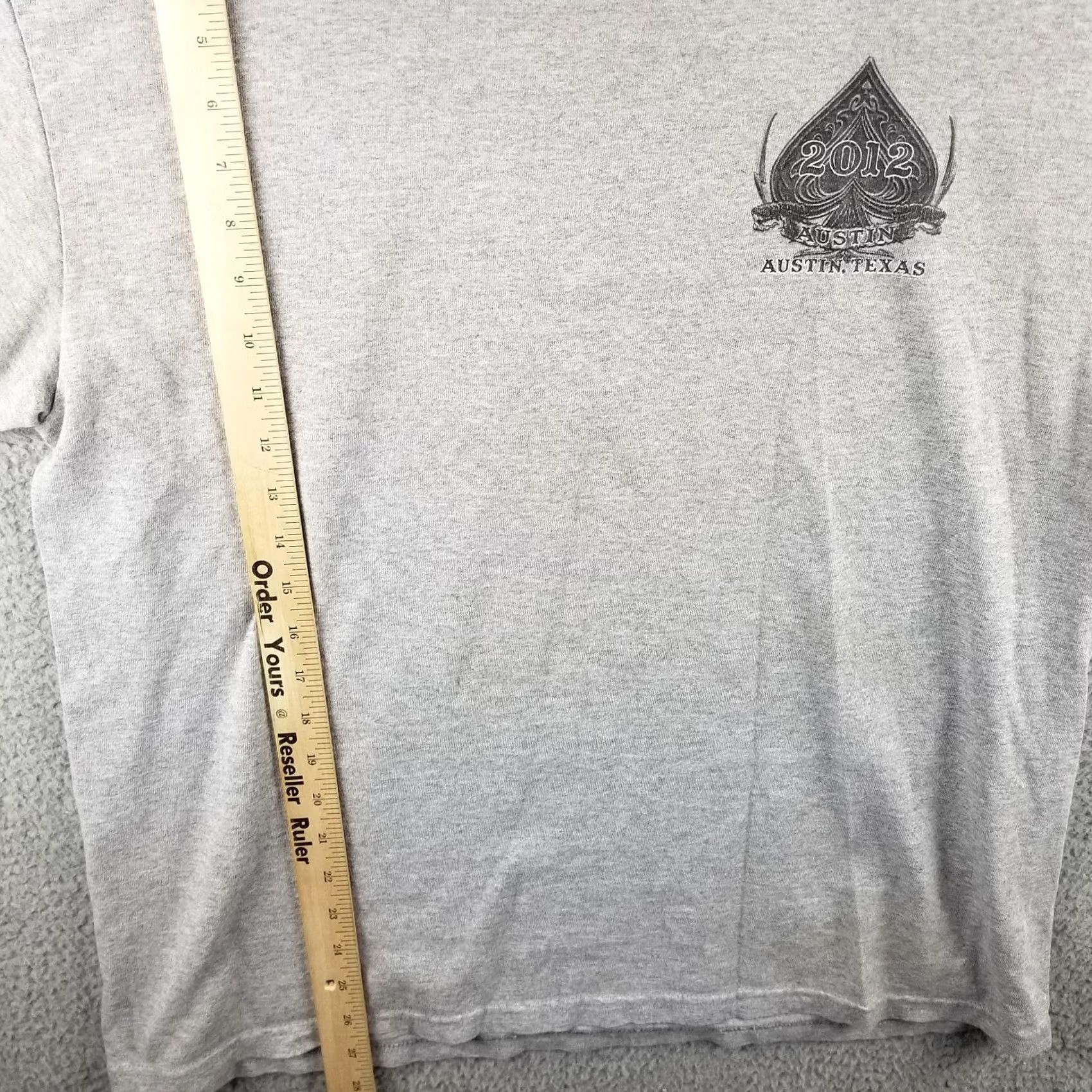 Harley Davidson Harley-Davidson Black Spades Motorcycle Club Hog Austin Texas Shirt Adult XL Harley Gray 2012 Mens T-Shirt Short Sleeve Crew Neck Cotton Vintage: No Size US XL / EU 56 / 4 - 6 Thumbnail