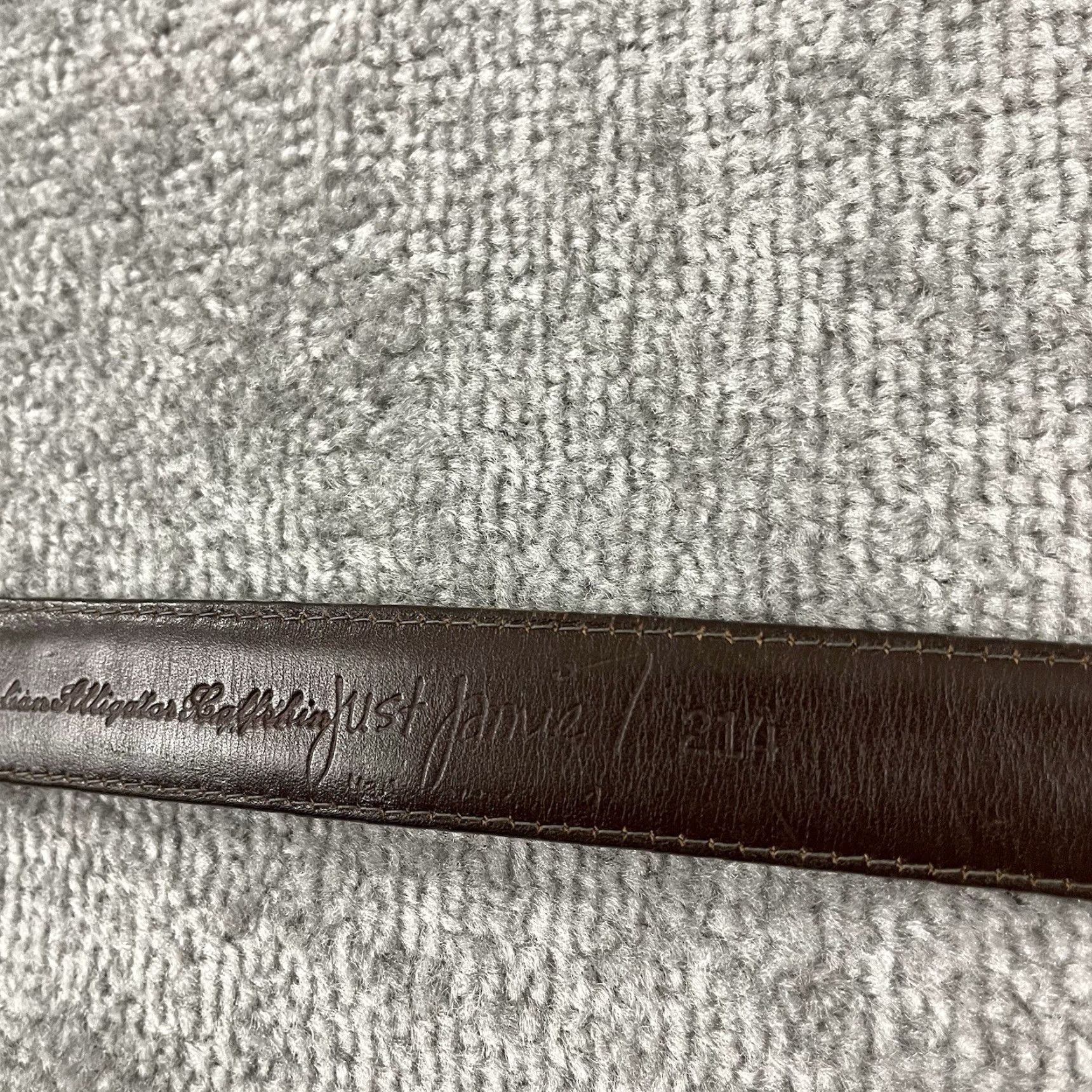 Vintage VINTAGE Just Jamie Belt Womens Size 34 85cm Italian Alligator Calfskin Leather Brown Skinny Belt Vintage No Size ONE SIZE - 3 Thumbnail
