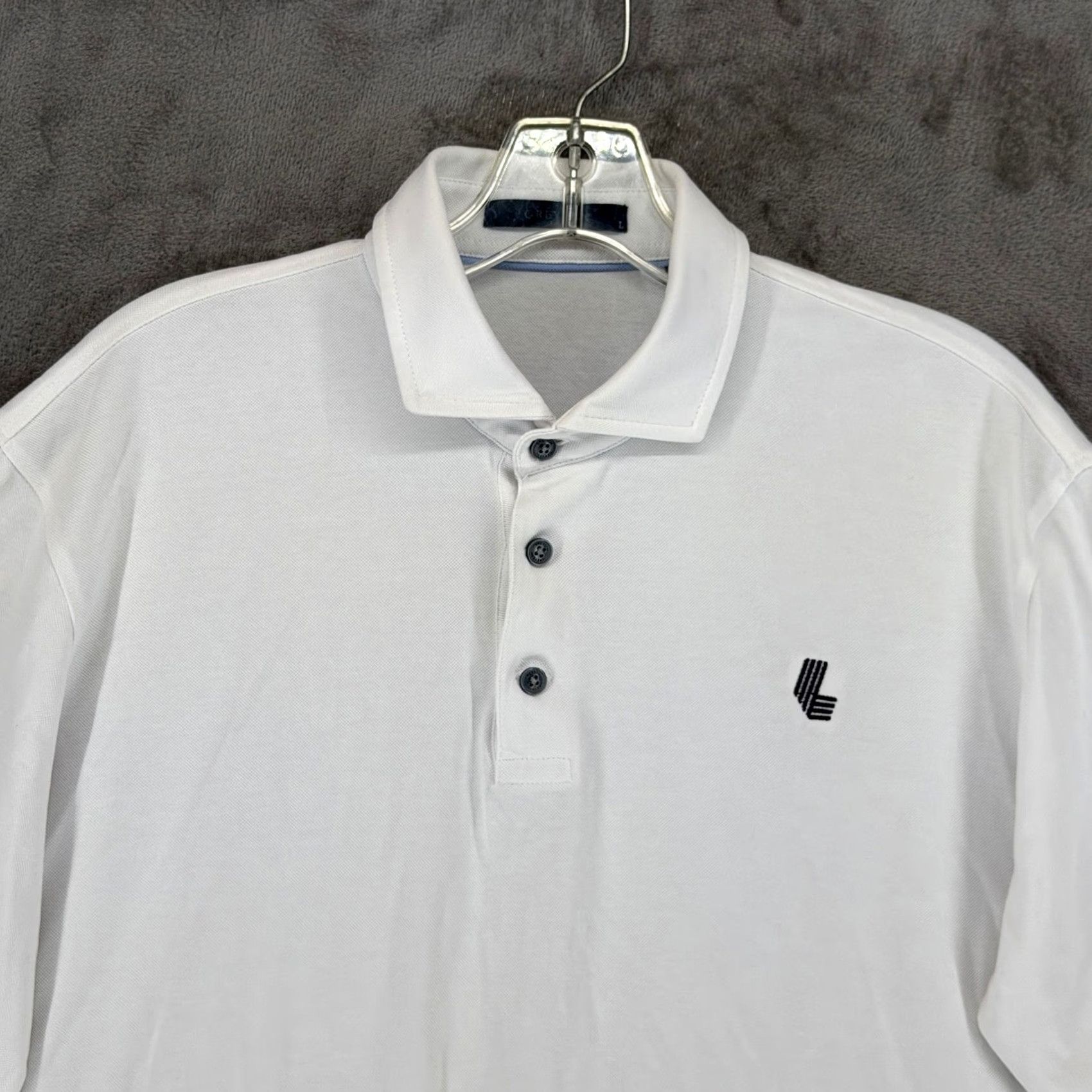 Vintage Greyson Polo Shirt White Short Sleeve Large Mens Golf Performance Cotton Blend Embroidered Logo 3-Button Placket Slim Fit Casual Size US L / EU 52-54 / 3 - 2 Thumbnail