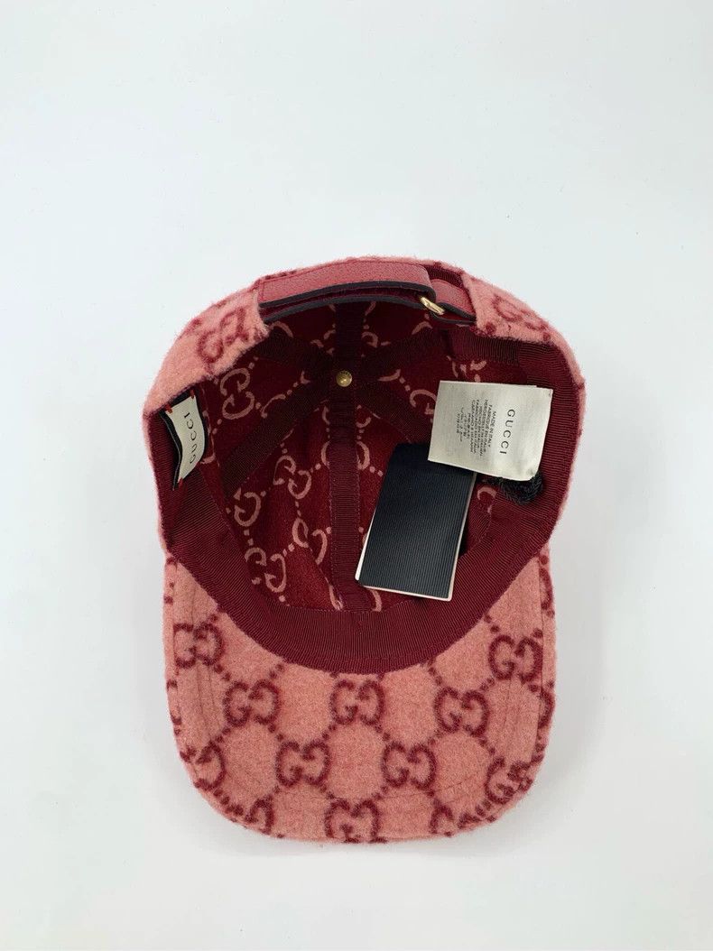 Gucci Gucci Size M Logo old flower full print pink wool baseball Size ONE SIZE - 6 Thumbnail