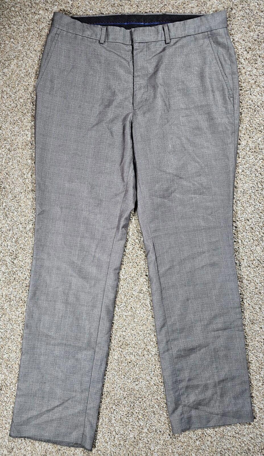 Designer Billy London Pants 36X32 Gray Straight Leg Slacks HEM OUT Size US 36 / EU 52 - 1 Thumbnail