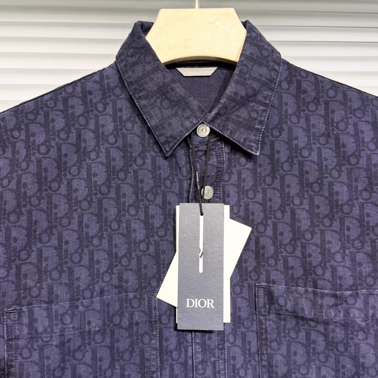 Dior DIOR Oblique Denim Button-Down Shirt Jkt Navy 38 Size US S / EU 44-46 / 1 - 3 Thumbnail