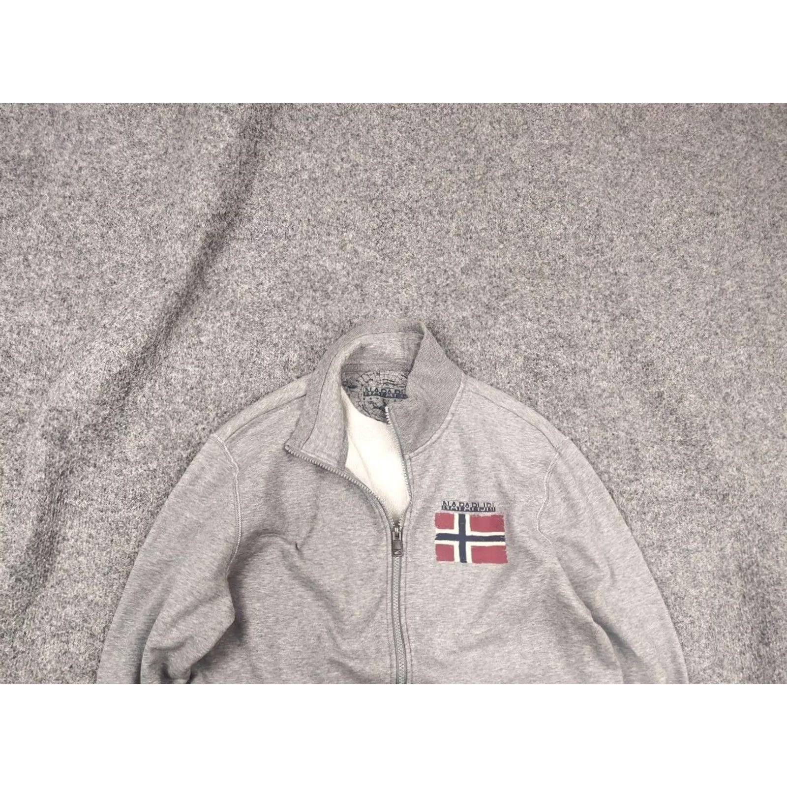 Napapijri Napapijri Balys Full Gray Big Logo Full Zip up Cotton Pullover Sweatshirt M Mens Gray Logo 90s Designer Size US M / EU 48-50 / 2 - 2 Thumbnail