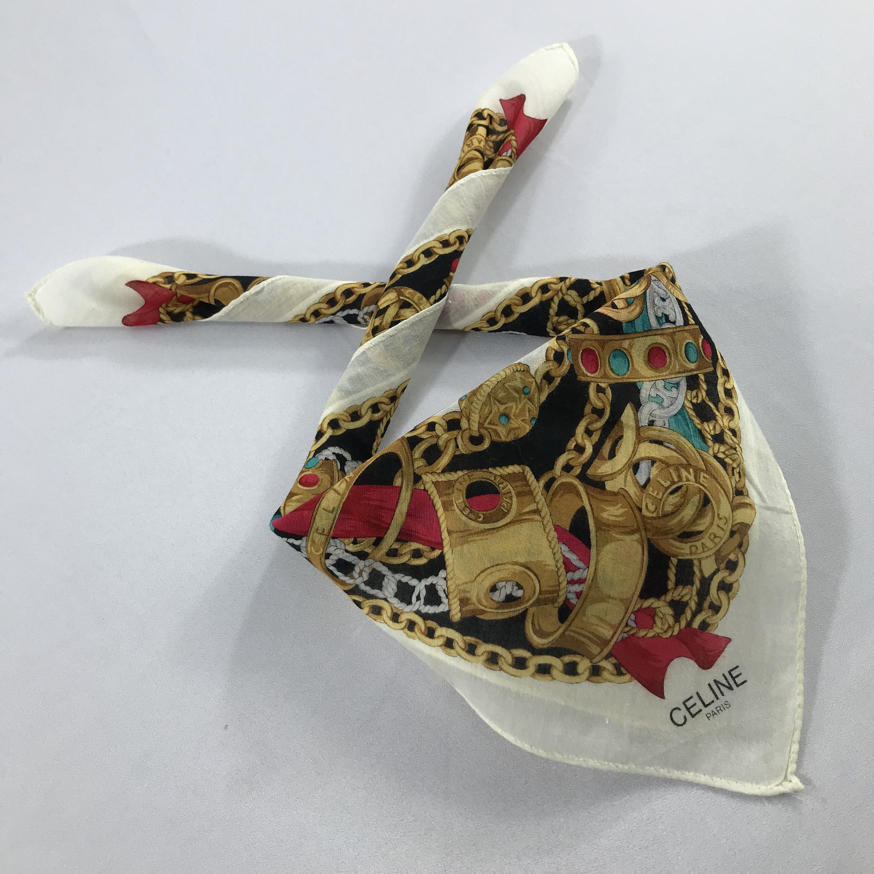 Celine × Vintage Celine Bandana / Handkerchief / Neckerchief - S2123 Size ONE SIZE - 4 Thumbnail