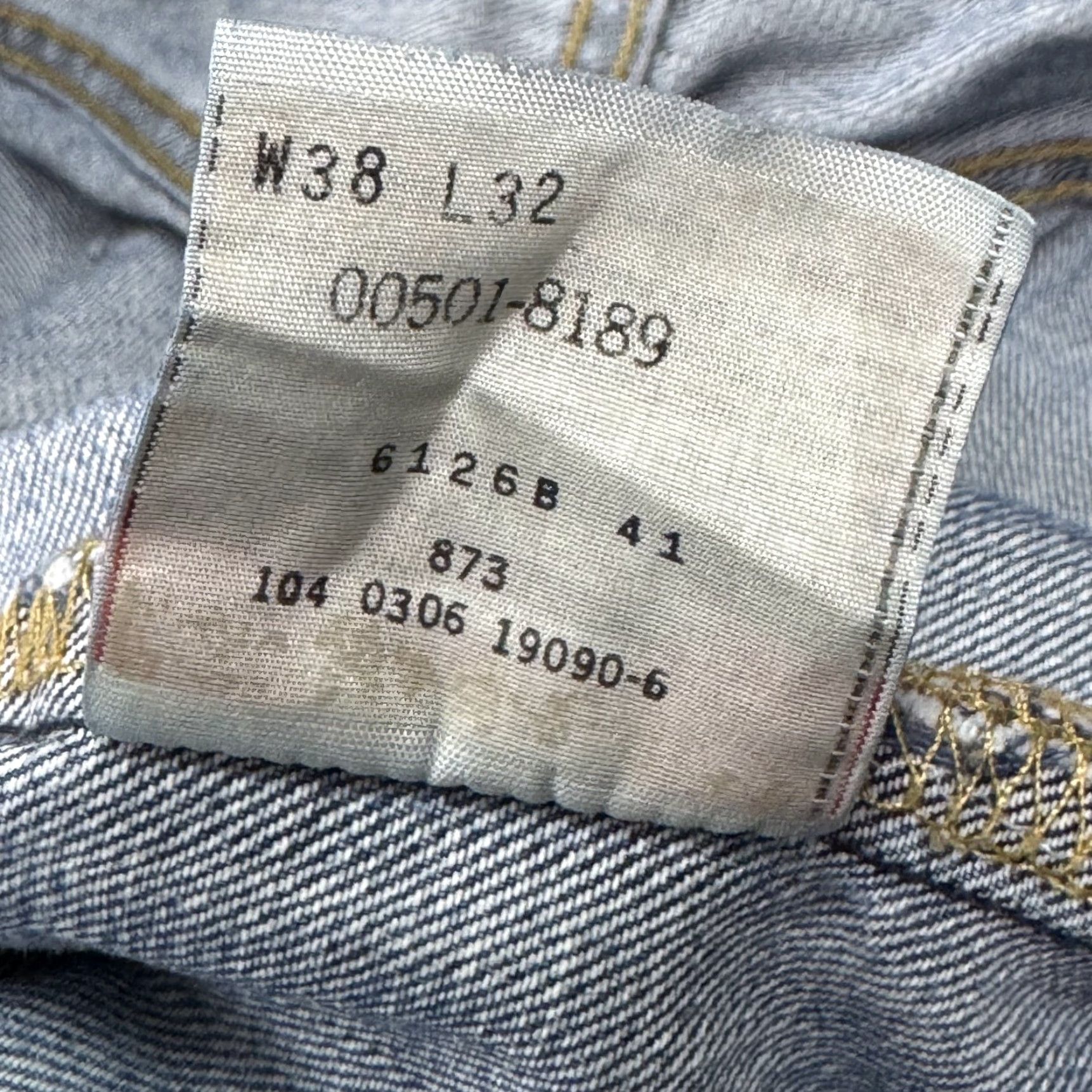 Levi's VINTAGE Levi's 501 Jeans Mens 38x32 Blue Denim Distressed Workwear Straight Pants Size US 38 / EU 54 - 6 Thumbnail