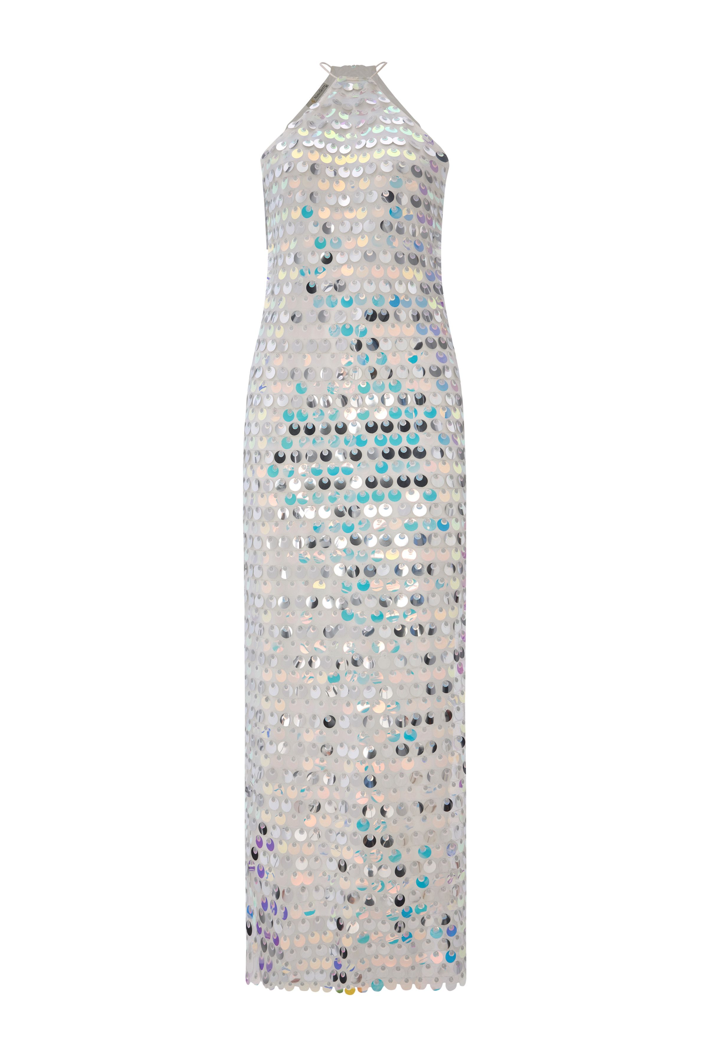 Other Emery Iridescent Sequin Halter Maxi Dress Size S / US 4 / IT 40 - 1 Thumbnail