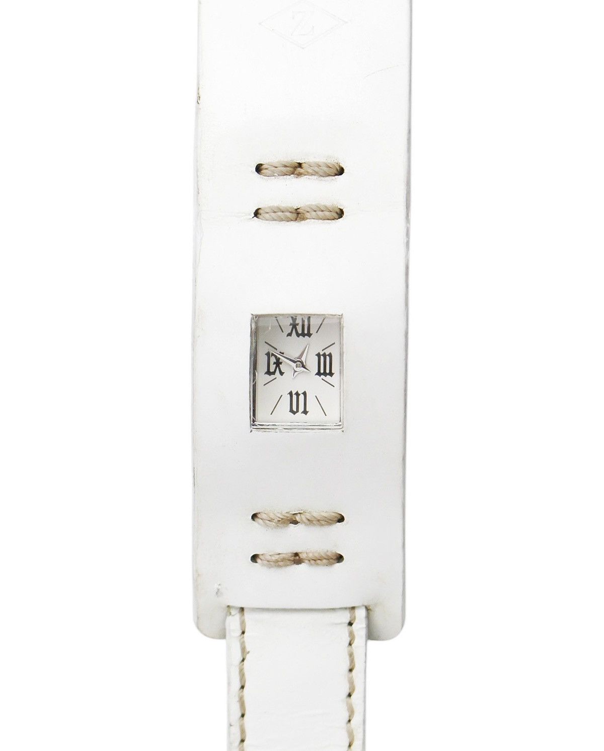 2000S Cabane De Zucca White Leather Cuff Watch, Men's