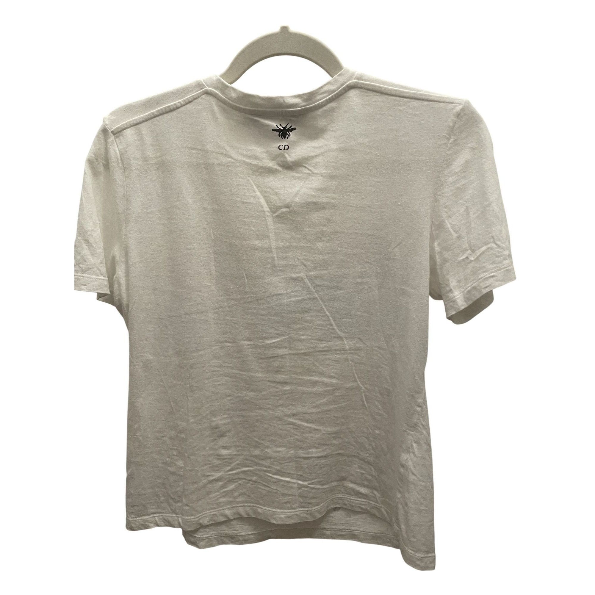 Dior Christian Dior Paris White T-Shirt With Botanical Animal Pri Size S / US 4 / IT 40 - 2 Thumbnail