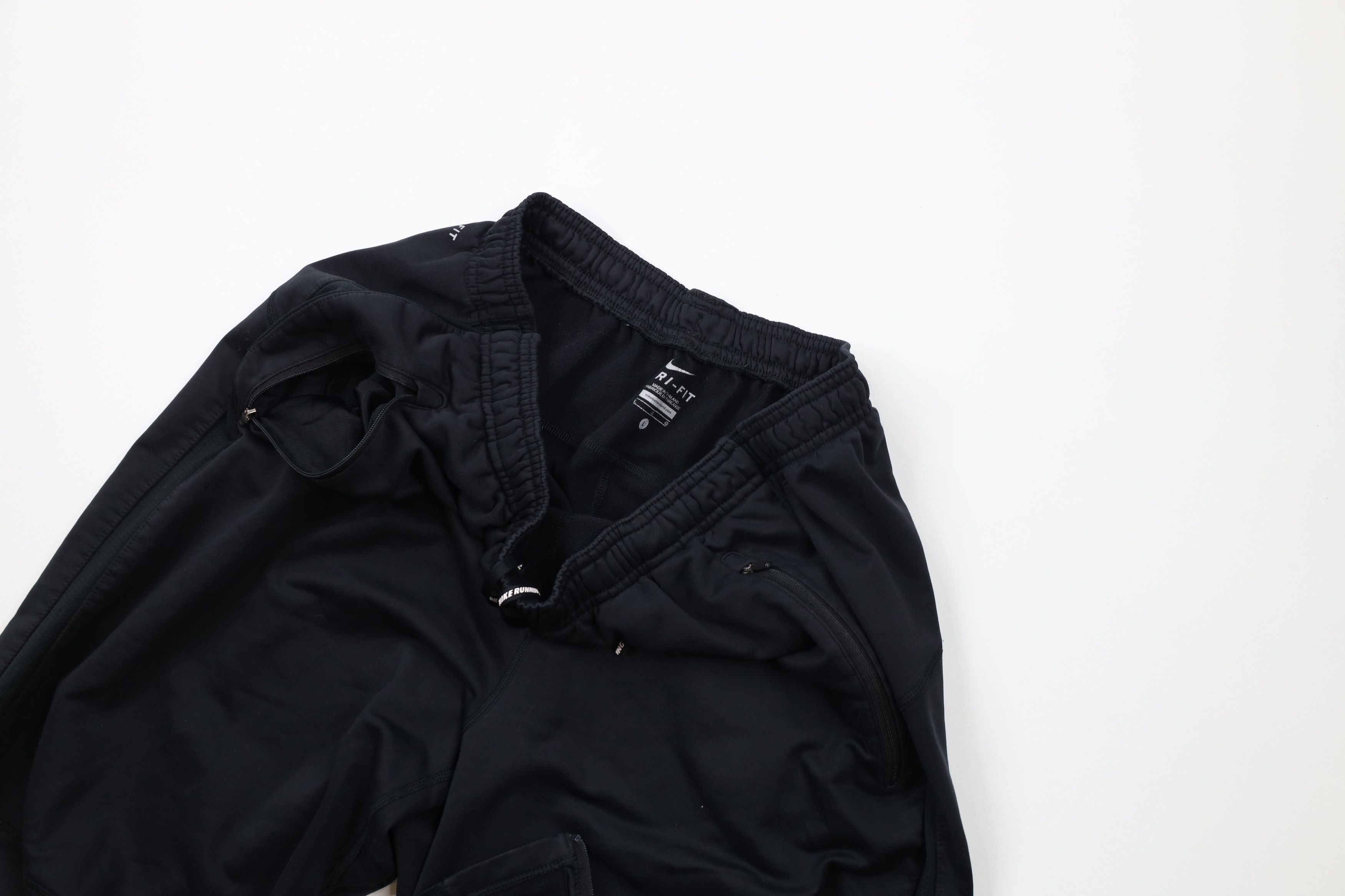 Nike × Vintage Vintage Nike Mini Swoosh Wide Leg Fleece Sweatpants Black Size US 36 / EU 52 - 8 Thumbnail