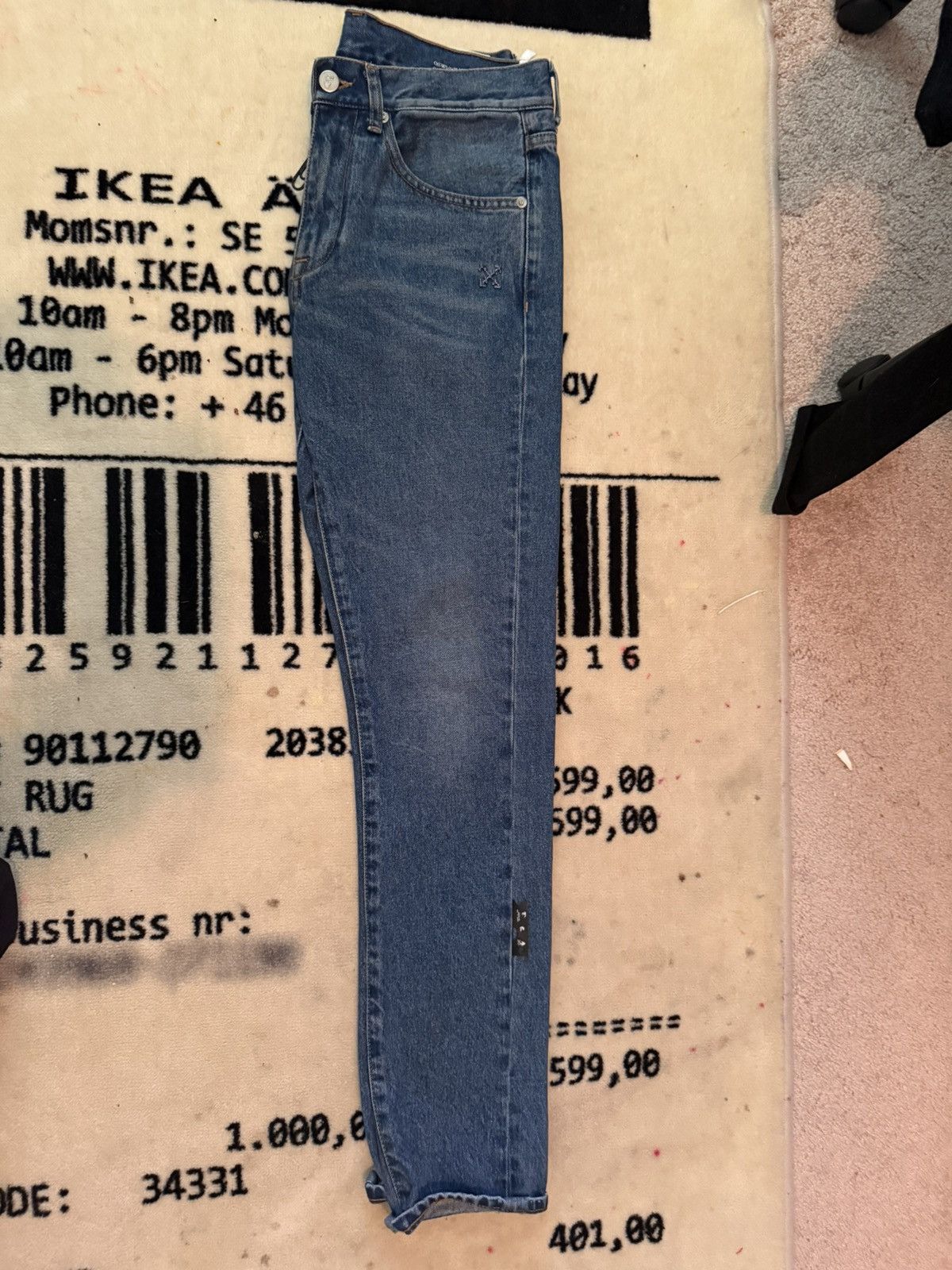Off-White Off-White Denim Jeans – Diagonal Stripe Print Size US 29 - 8 Thumbnail