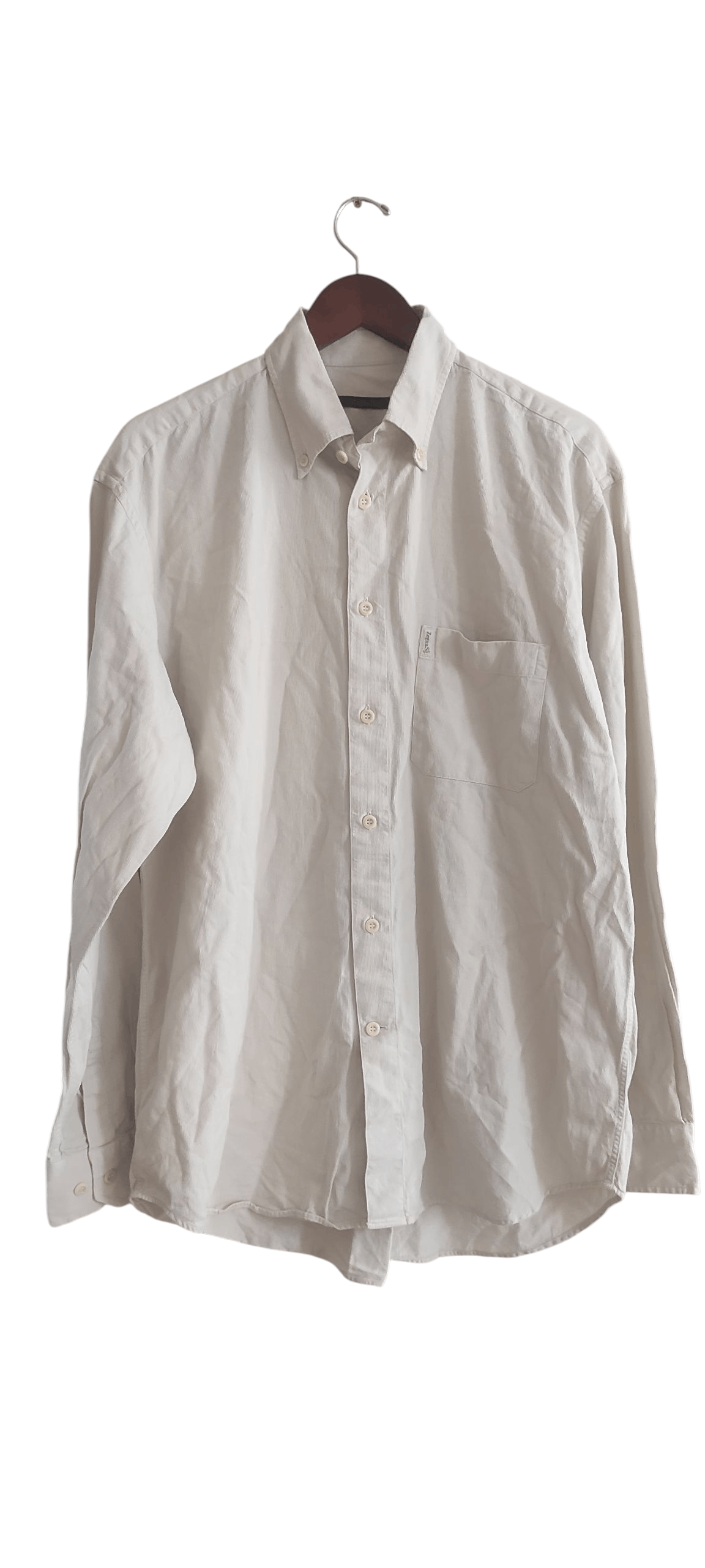 Ermenegildo Zegna Zegna Sport Corduroy Shirt Mens Medium Gray Cotton Size US XL / EU 56 / 4 - 1 Thumbnail