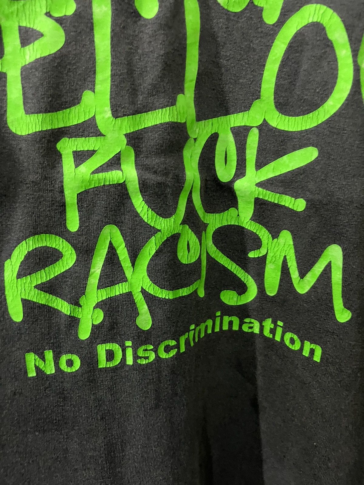 Band Tees 🔥Y2K PURE SUNFADED WORDING BLACK RAP TEES F RACISM Size US L / EU 52-54 / 3 - 3 Thumbnail