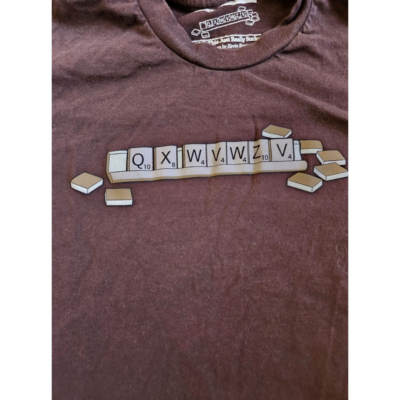 Threadless Treadless Scrabble Print T-shirt Men Brown Short Sleeve Crew Neck M Regular Size - United States Made Size US M / EU 48-50 / 2 - 4 Thumbnail