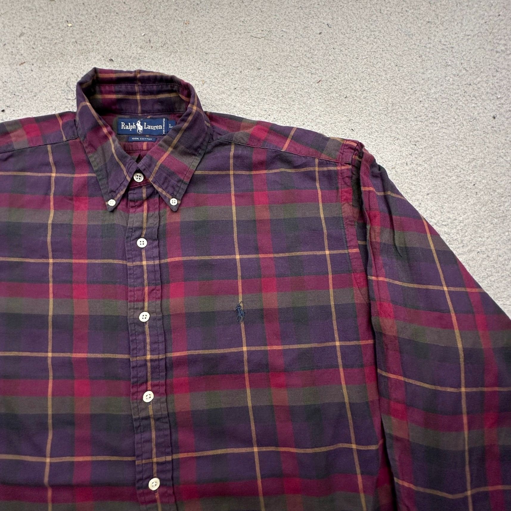 Ralph Lauren Ralph Lauren Button-Down Plaid Long Sleeve Shirt Mens Large Green Red Size US L / EU 52-54 / 3 - 6 Thumbnail