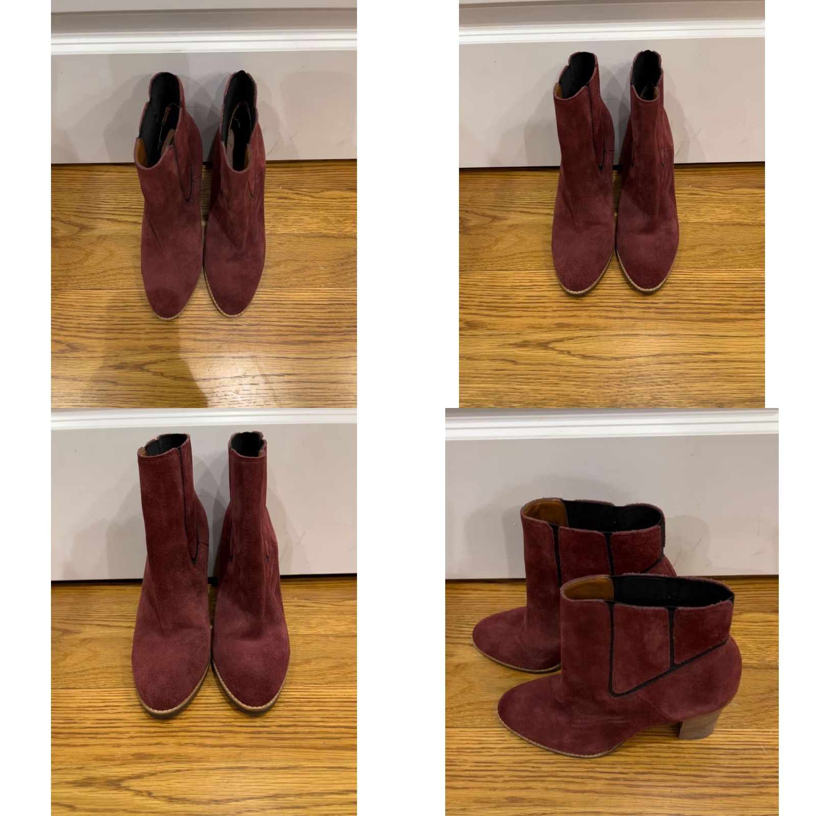 Lucky Brand VINTAGE Lucky Brand Women's Ankle Boot Suede Leather Boho Maldeev Maroon Size 10M High Heel Size US 10 / IT 40 - 8 Thumbnail