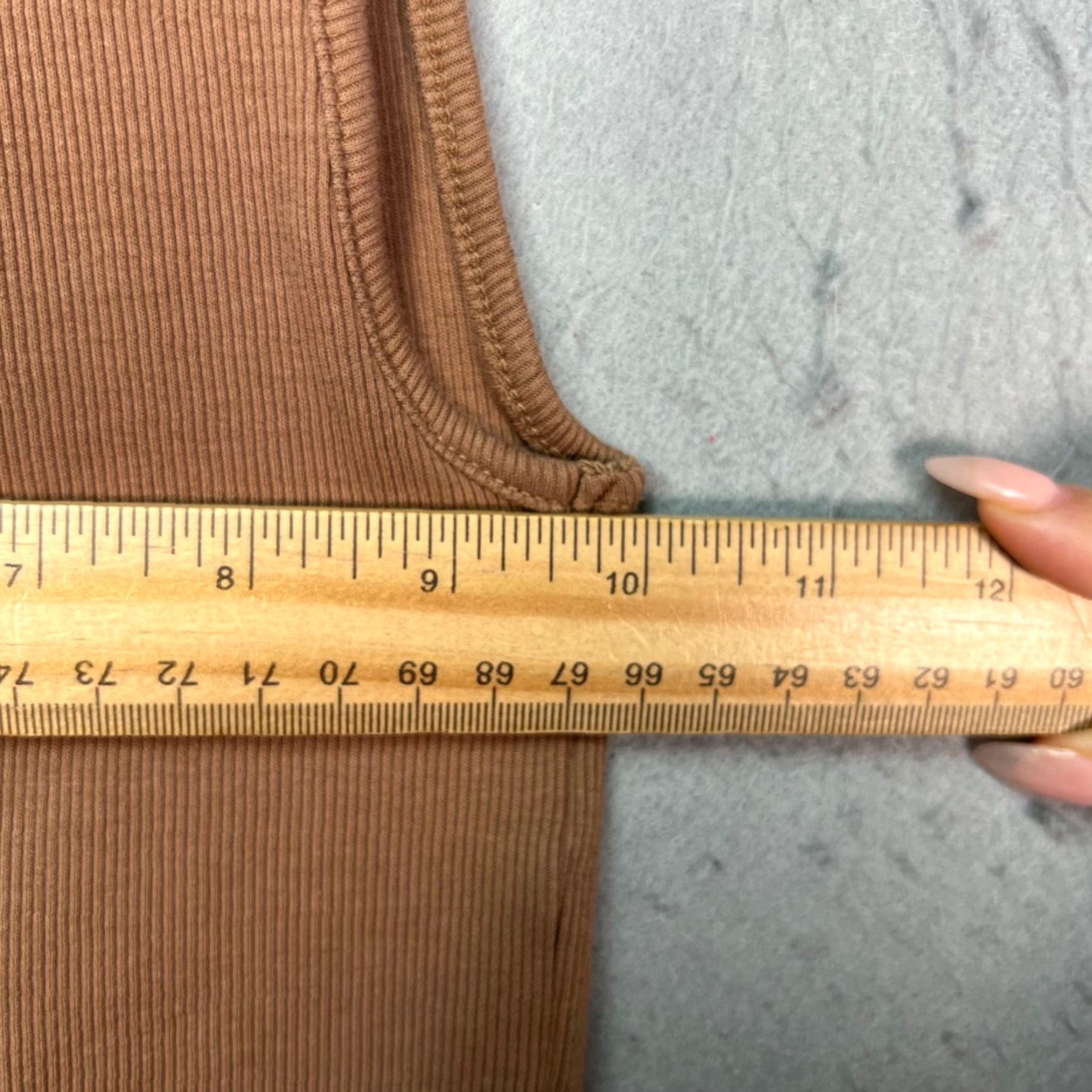 Madewell Madewell Tank Shirt Womens XS Brown One Shoulder Ribbed Cotton Blend Sleeveless Size XS / US 0-2 / IT 36-38 - 5 Thumbnail