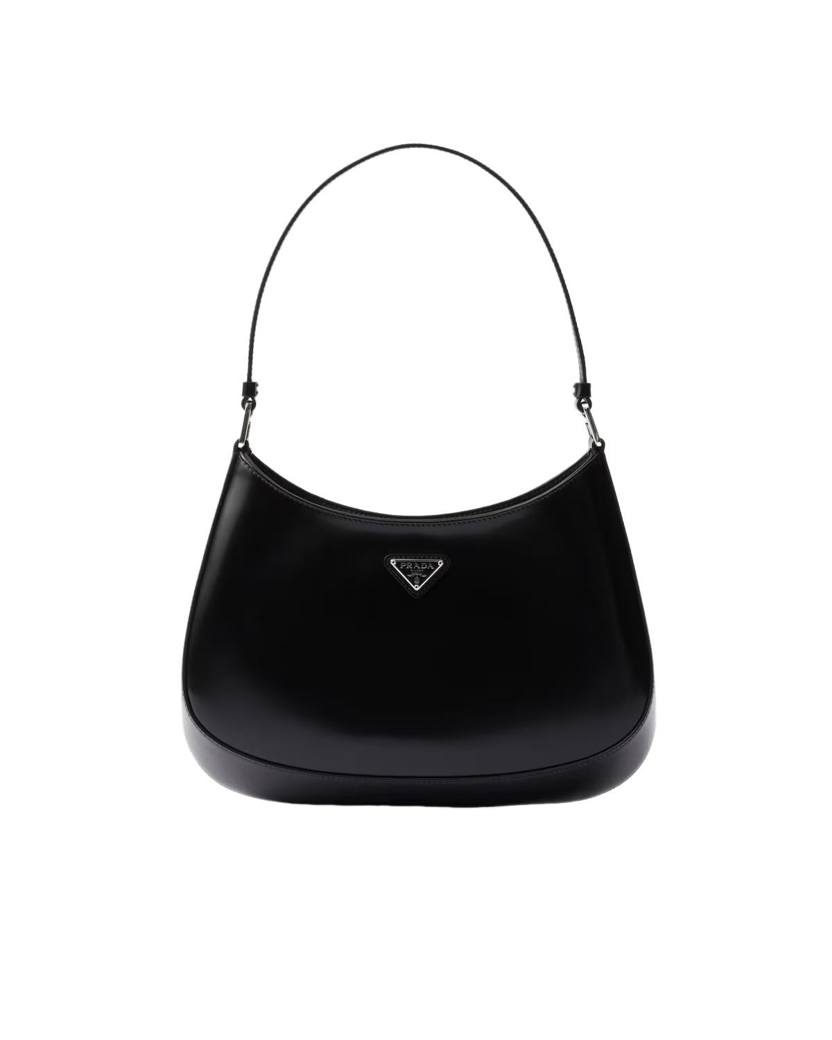 Prada PRADA Cleo Black Brushed Leather Shoulder Bag New Auth Size ONE SIZE - 1 Thumbnail