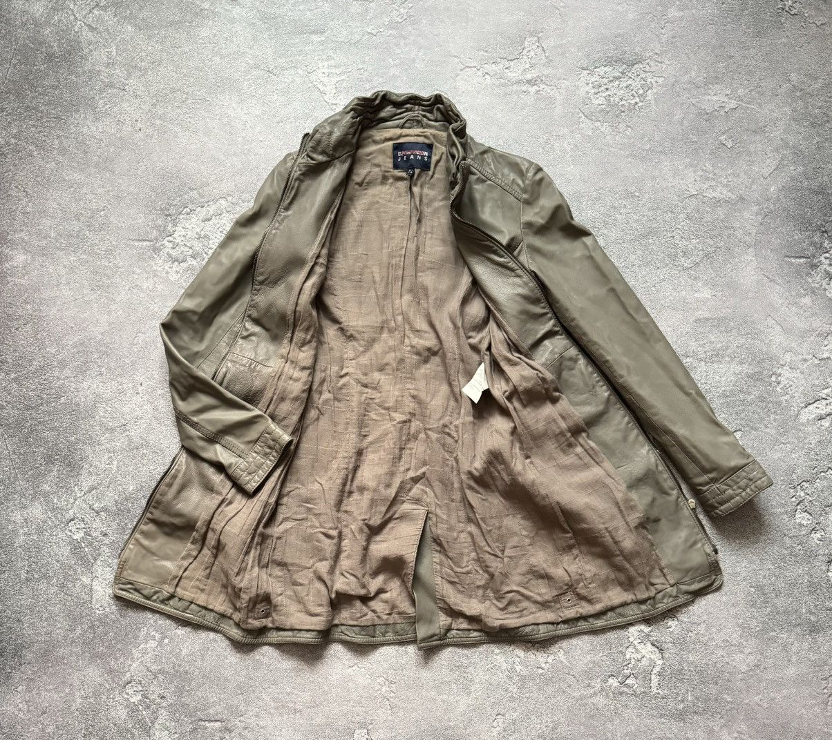 Armani × Emporio Armani Emporio Armani Jeans I38/US4/F34 long leather jacket coat Size S / US 4 / IT 40 - 15 Thumbnail