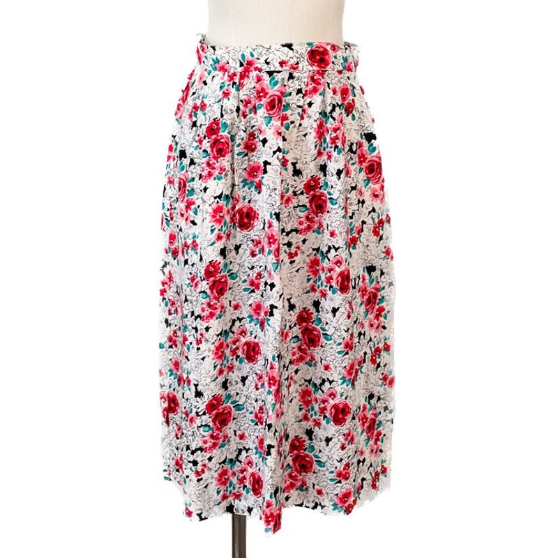 Vintage Vintage coquette floral pleated skirt pockets size XS / SP Size 27" / US 4 / IT 40 - 1 Thumbnail