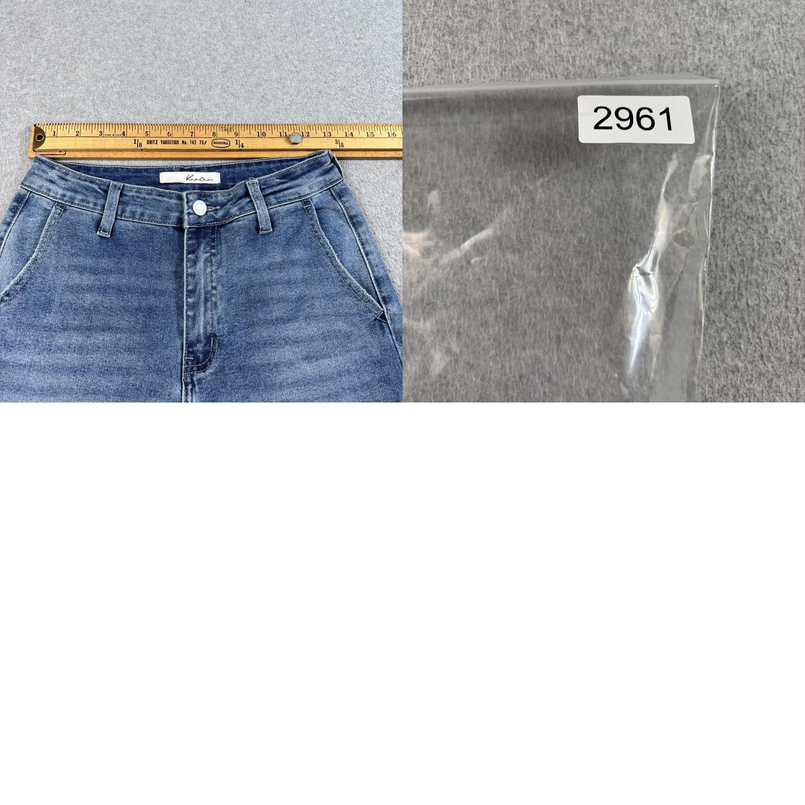 Vintage KanCan Jeans Juniors 3/25 Blue Med Wash High Rise Wide-Leg Cargo Denim Stretch Jeans Womens Size 26" / US 2 / IT 38 - 8 Thumbnail
