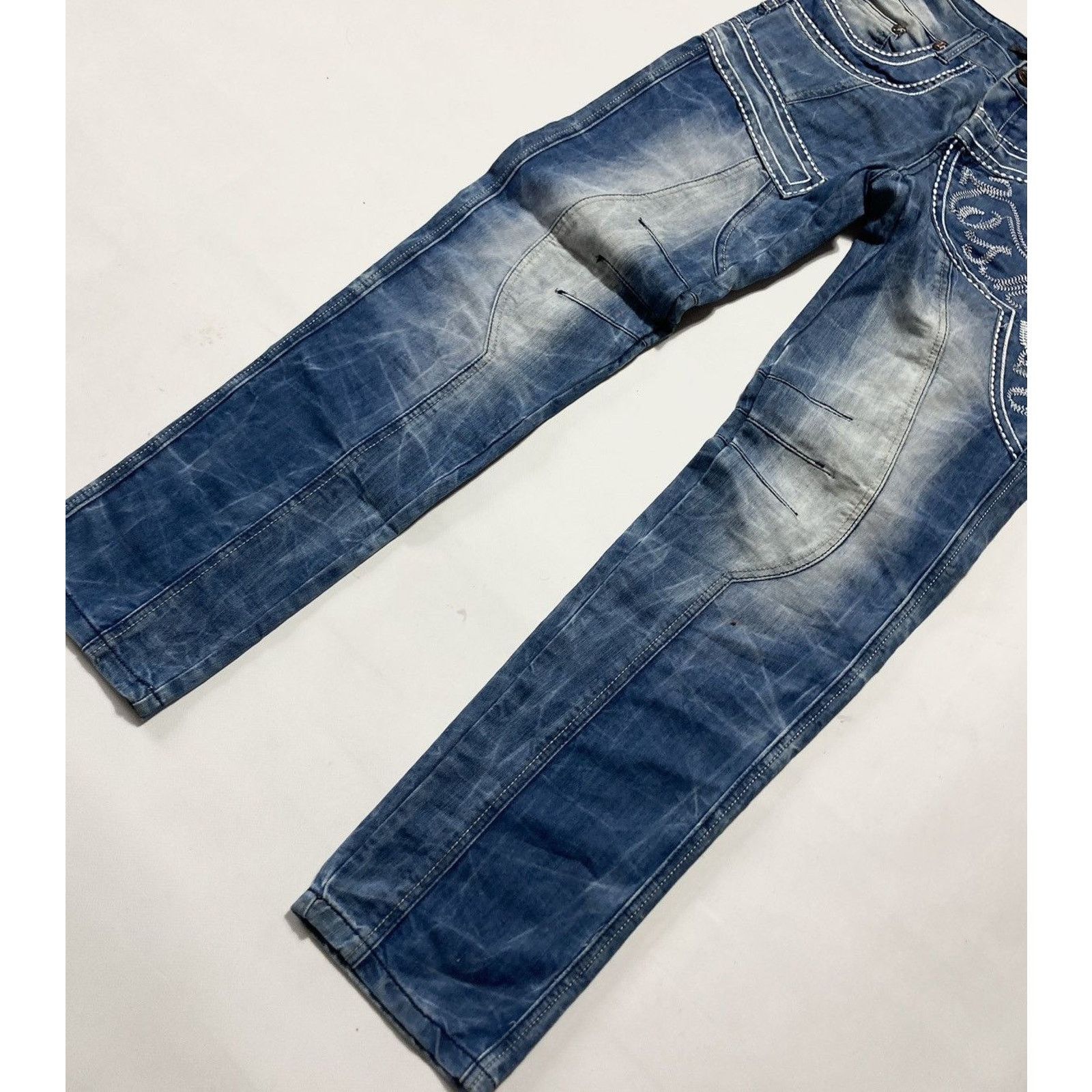 Japanese Brand × Vintage Y2K Vintage Kosmo Lupo Embroidered Logo Jeans Size US 31 - 3 Thumbnail