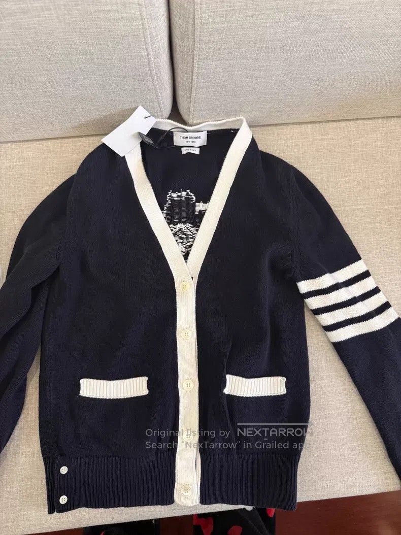 Thom Browne Thom Browne Color-Blocked Floral Open Cardigan Jacket Size US XXS / EU 40 - 1 Thumbnail