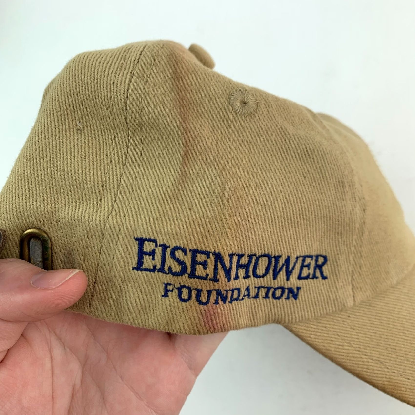 Vintage I Like Ike Charter Member Eisenhower Foundation Beige Strapback Dad Hat Cap Mens One Size Beige Strapback Cap Size ONE SIZE - 5 Thumbnail