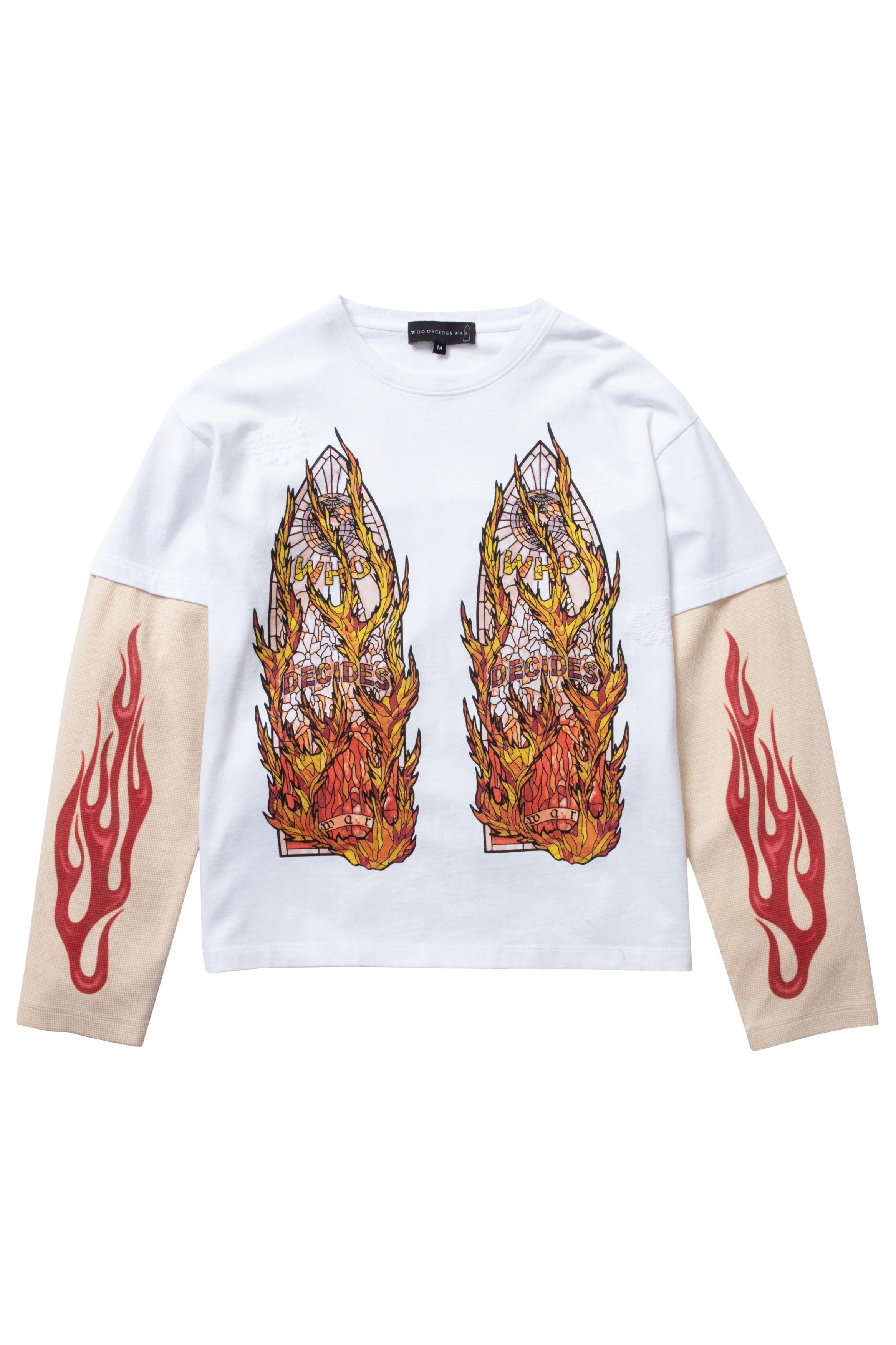 Who Decides War Who Decides War 'Flame Glass' White & Red Thermal Double LS Size US XXL / EU 58 / 5 - 1 Preview