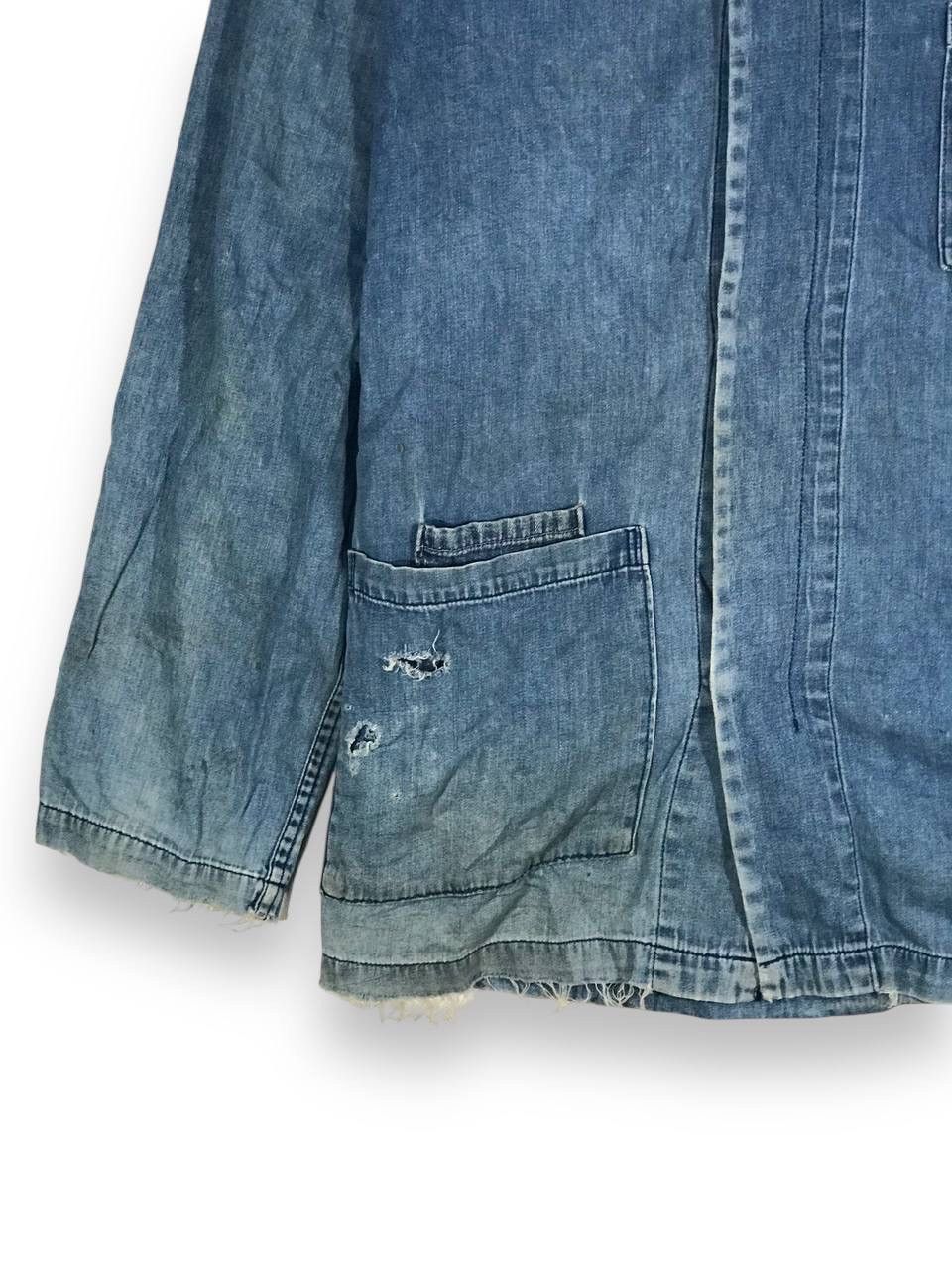 Blue Blue Japan vintage blue blue shawl collar denim indigo Size US M / EU 48-50 / 2 - 4 Thumbnail