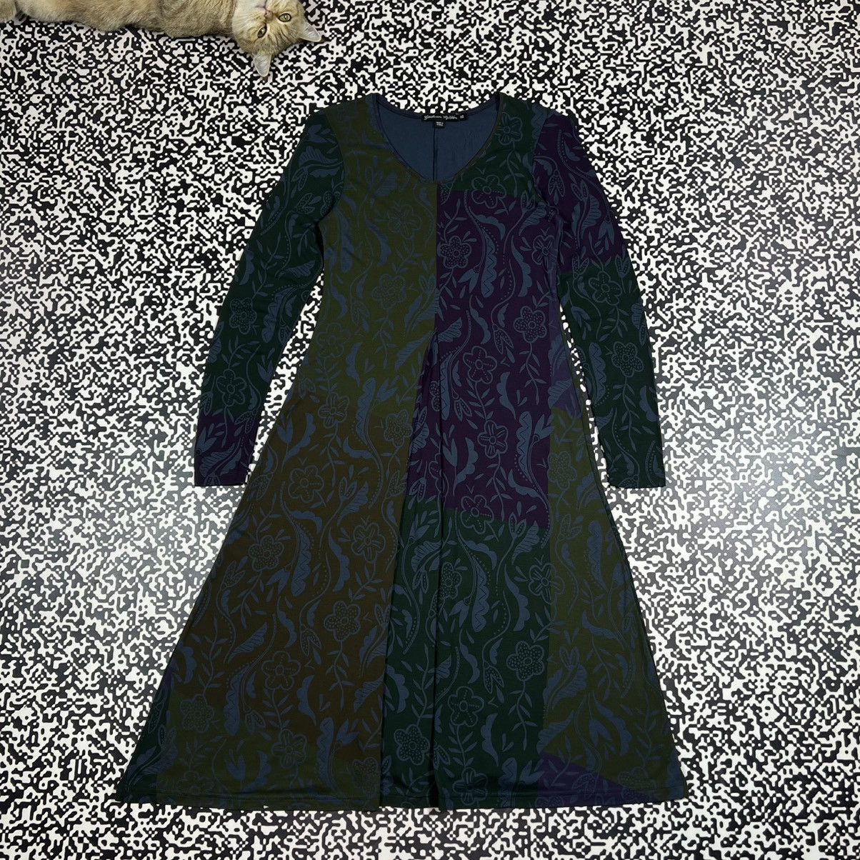 Gudrun Sjoden Vintage Y2K Gudrun Sjoden Retro Flared Midi Dress 90s Style Size S / US 4 / IT 40 - 4 Thumbnail