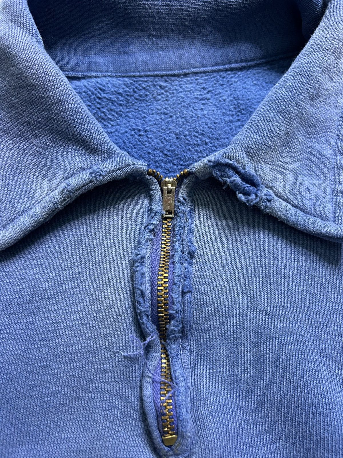 Vintage Vintage 50s Thrashed Quarter Zip Collared Blank Sweatshirt Size US M / EU 48-50 / 2 - 3 Thumbnail
