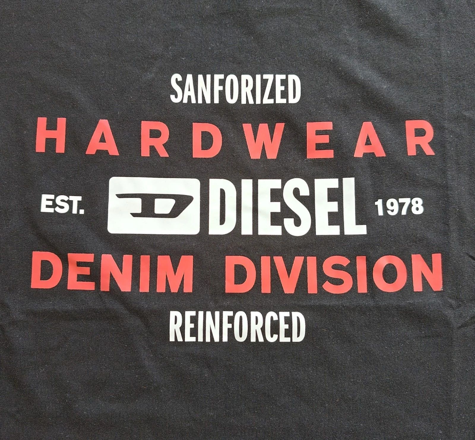 Diesel DIESEL Black Tshirt with Hardwear Denim Division print T4181 Size US M / EU 48-50 / 2 - 3 Thumbnail